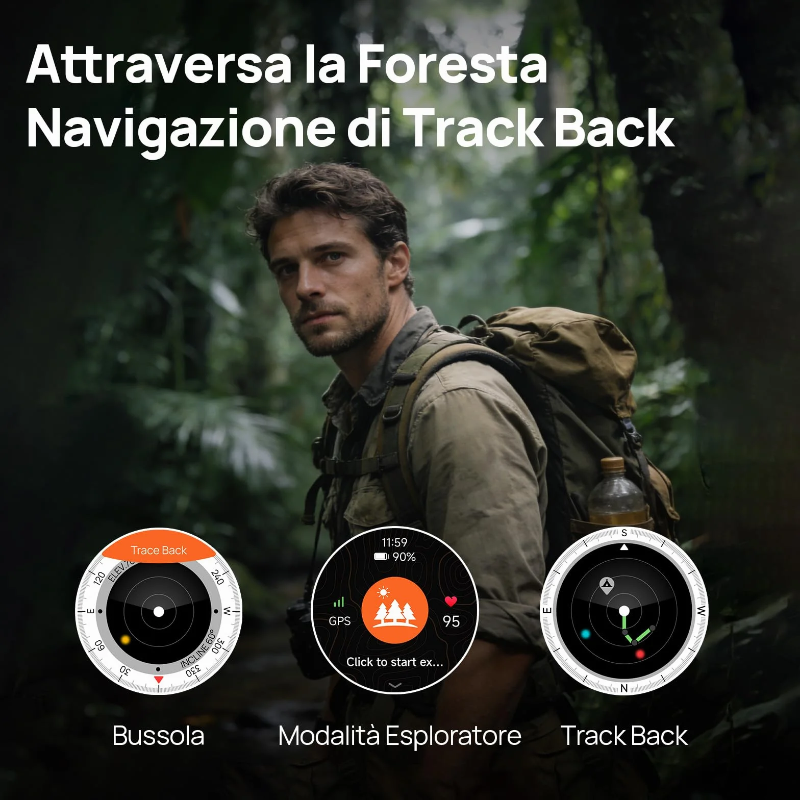 Mibro GS Explorer S Full Ti 48mm Smartwatch Outdoor con 1.32" AMOLED,Mappe Offline,Full Titanio,GPS Dual Band,10 ATM e 150+ Orologio Sportivo,20 Giorni Autonomia,Per iOS e Android
