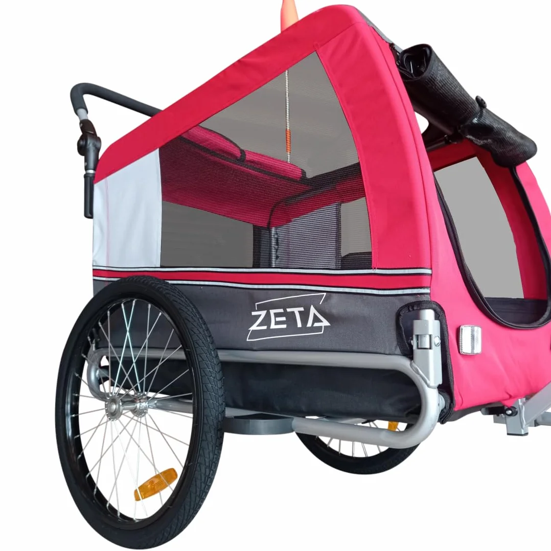 PAPILIOSHOP ZETA: Rimorchio Multifunzionale per Bici, Carrello Passeggino per Trasporto di Cani e Animali, Ideale per Avventure all'Aria Aperta