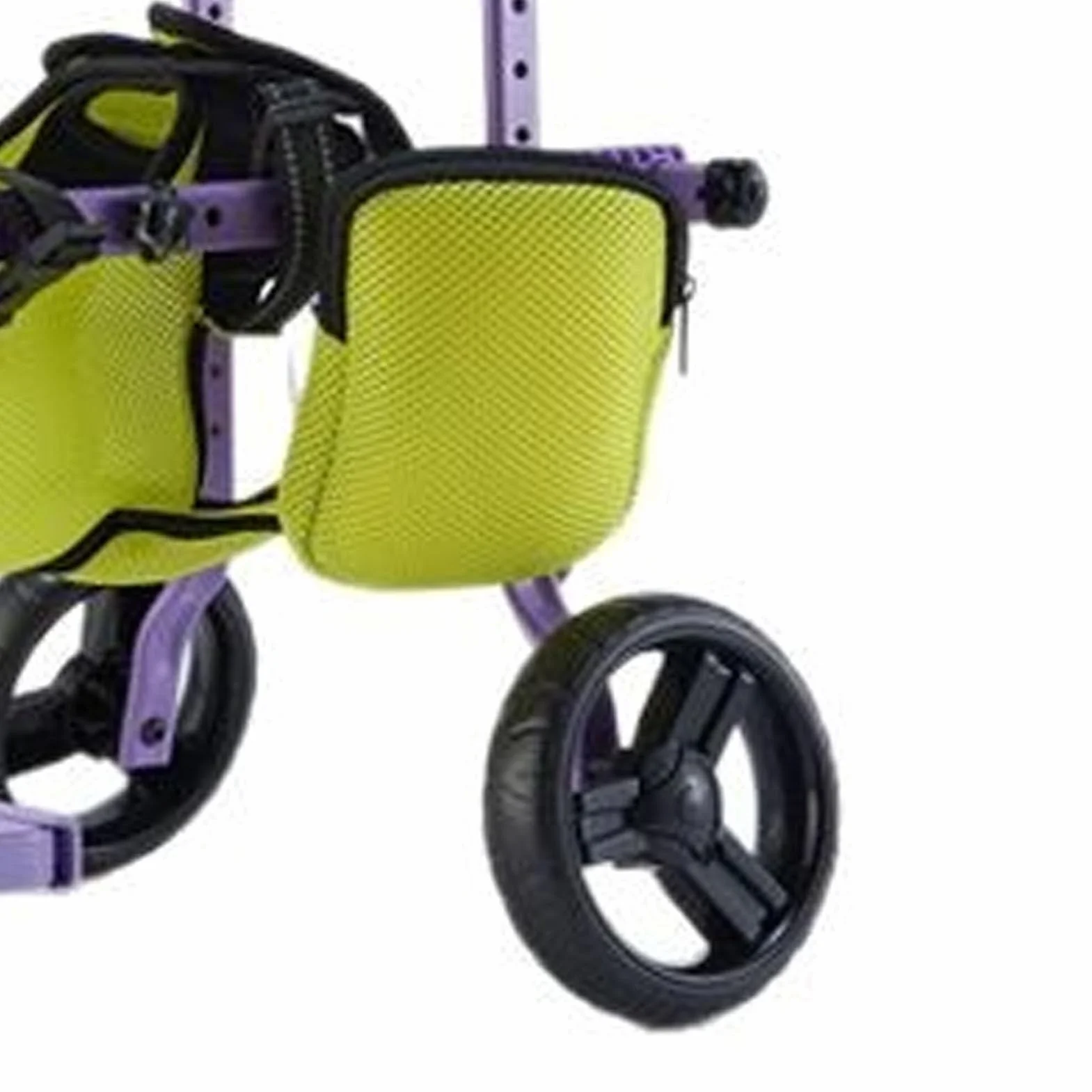 Denash Carrello di Supporto per la Gamba Posteriore del Cane, Telaio Regolabile a 4 Ruote con Imbracatura in Rete Traspirante per Ausili Alla mobilità di Animali Domestici Disabili,