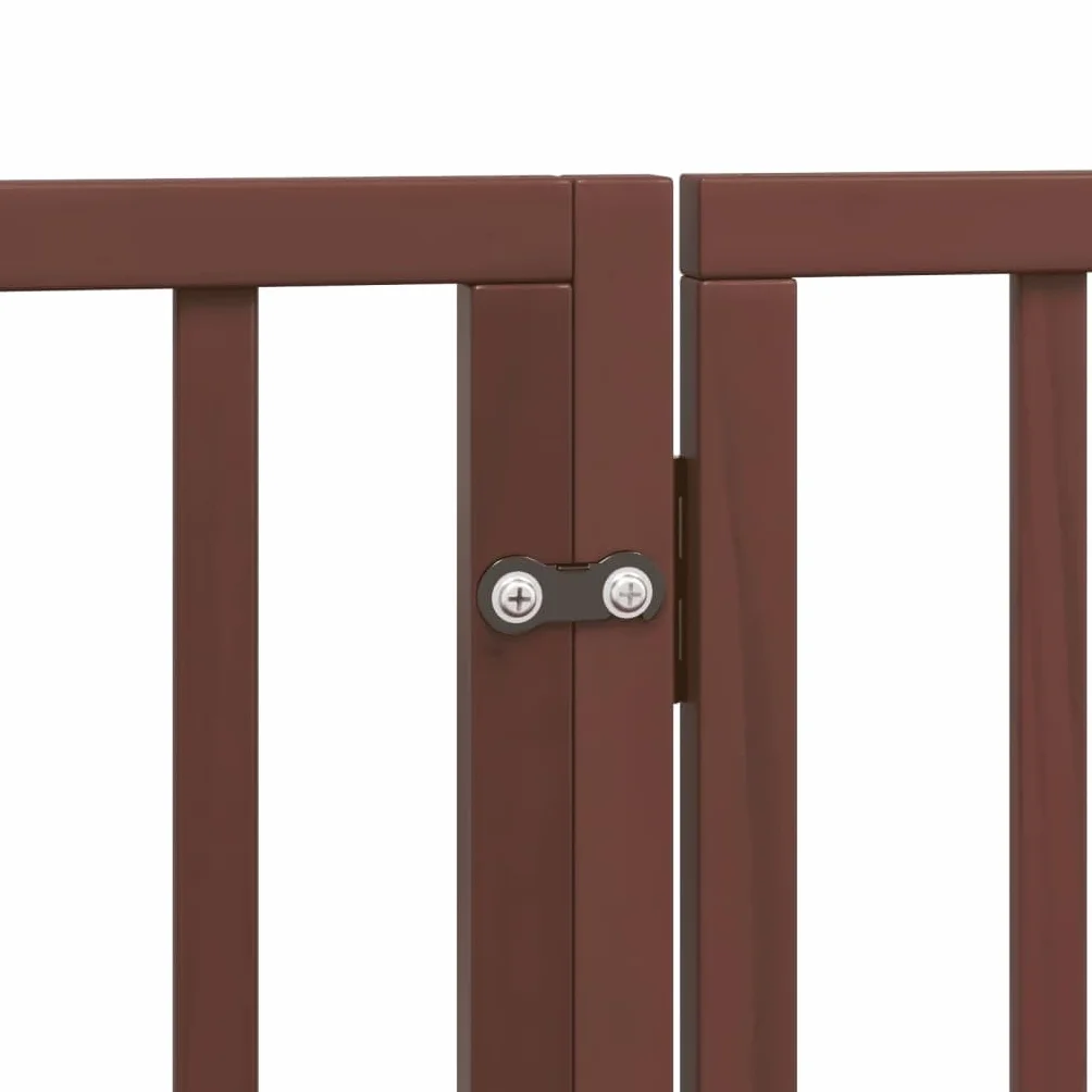 vidaXL Cancelletto per cani pieghevole 4 pannelli 320 cm legno di pioppo marrone