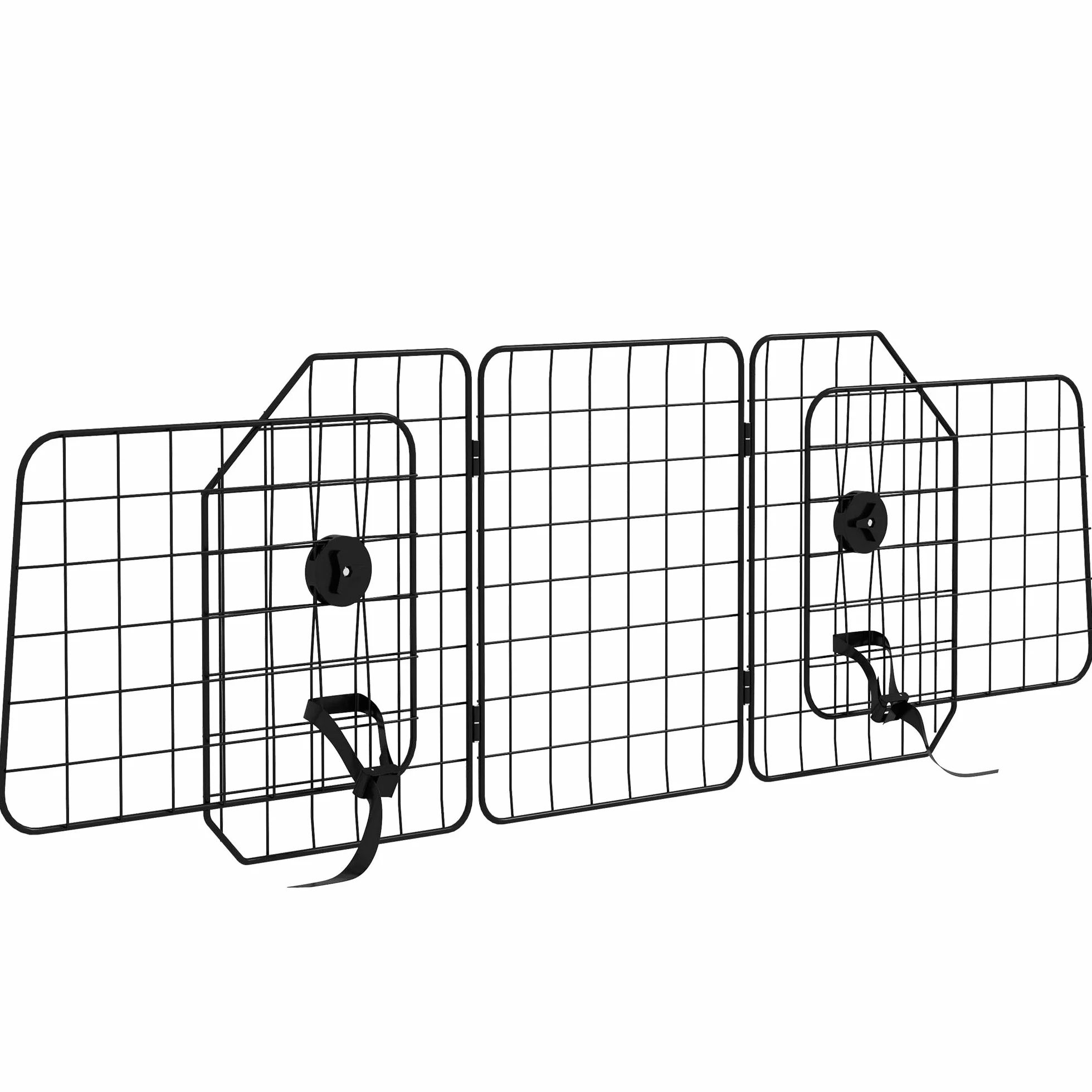 PawHut Griglia Divisoria Auto per Cani Universale, Barriera per Cani con Larghezza Regolabile e Pieghevole, 93-150x42cm, Nero