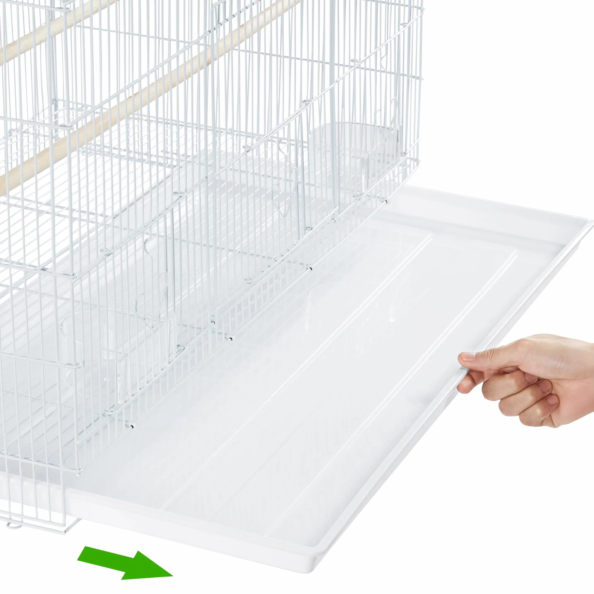 Yaheetech Gabbia Voliera per Uccelli Pappagalli Impilabile in Metallo 77,5 x 46,5 x 46 cm Bianca
