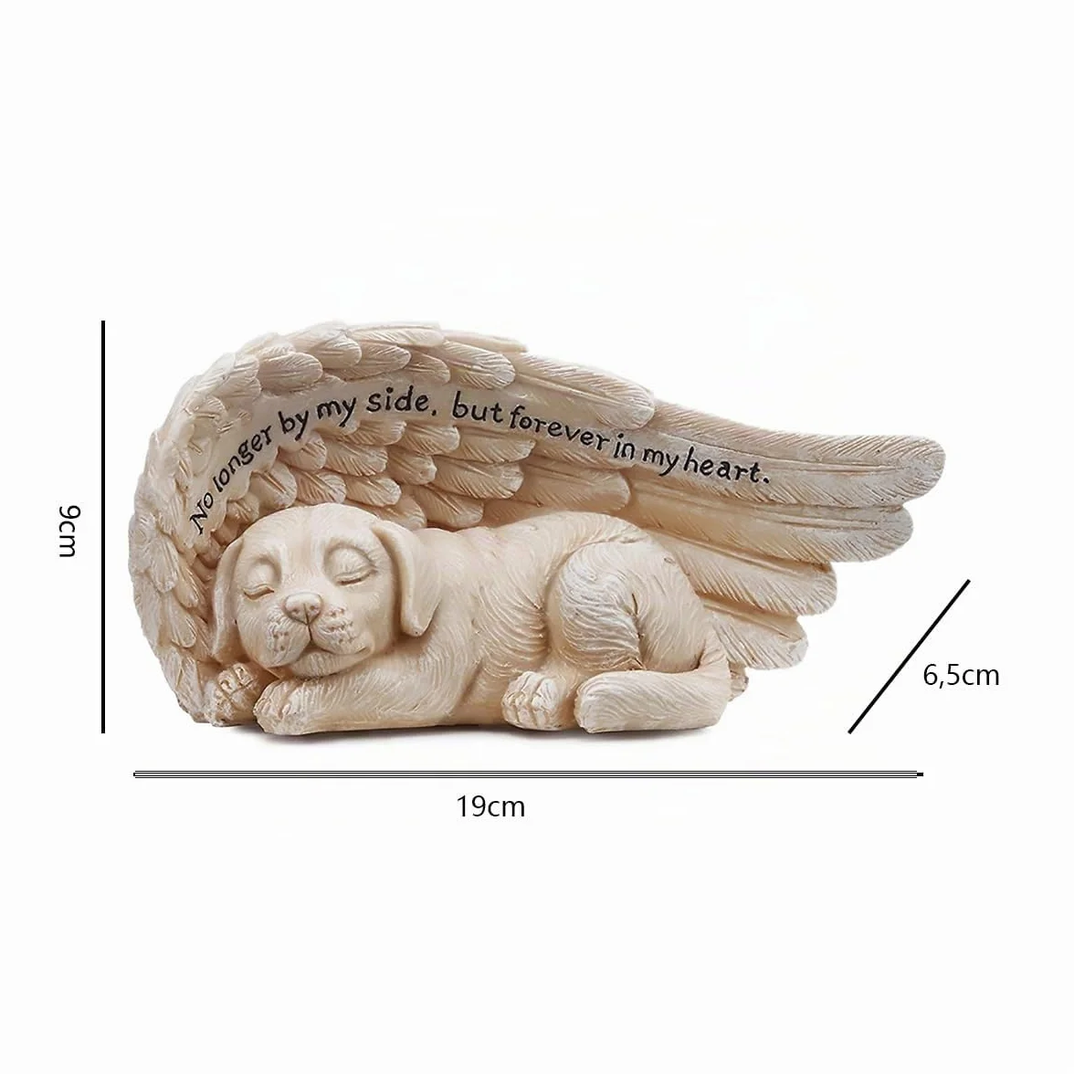 Decorazione per tomba con angelo e cane, resistente alle intemperie, per cani, decorazione commemorativa per cani, statuette per cani con ali d'angelo, statua di animali in resina.