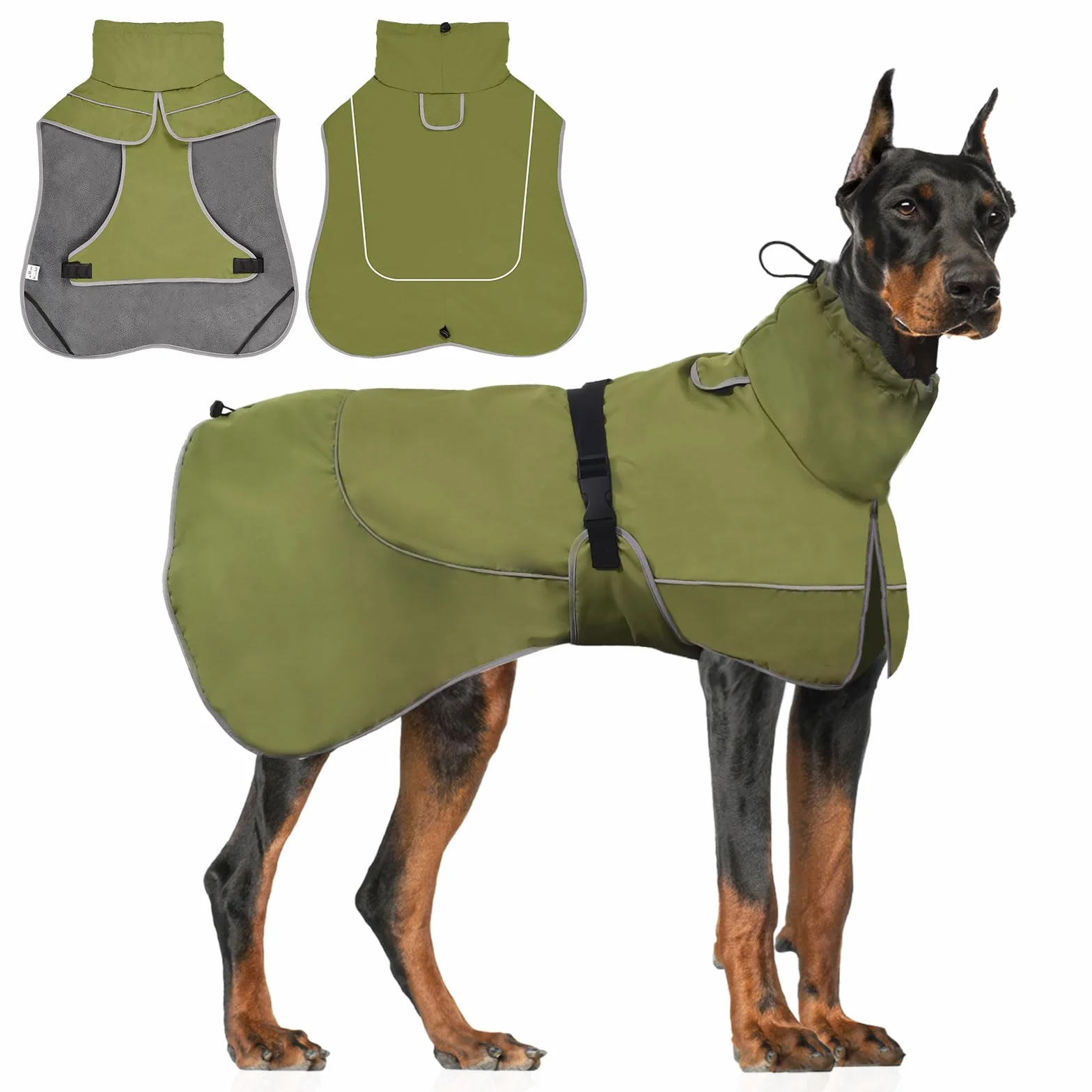 Impermeabile Cappotto Cane - Riflettente Cappottino Chiusura Regolabile, Adatta Tutte Stagioni - Protezione Confortevole Durante Attività All'aperto (L)
