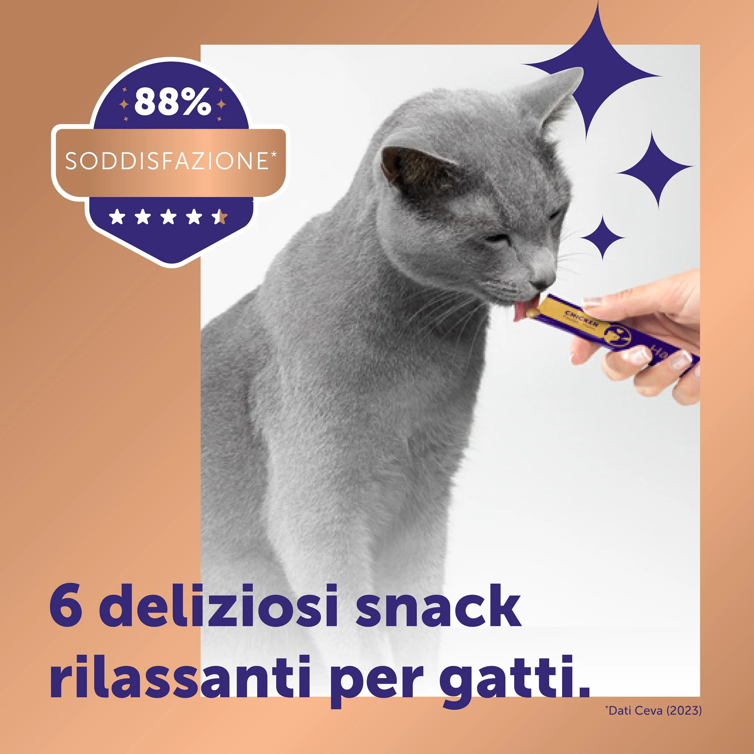Happy Snack by FELIWAY – Gustosi snack calmanti per gatti, 6 stick – Aiuta il tuo gatto a sentirsi più tranquillo e rafforza il legame tra di voi.