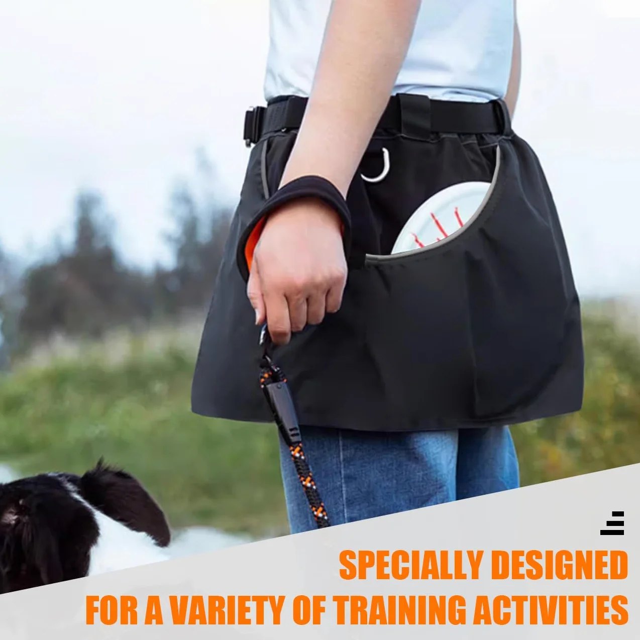 Grembiule da addestramento per cani con tasche multiple e cinturino in vita Pantaloni da addestramento regolabili per cani Pantaloncini impermeabili per addestramento cani Abbigliamento per