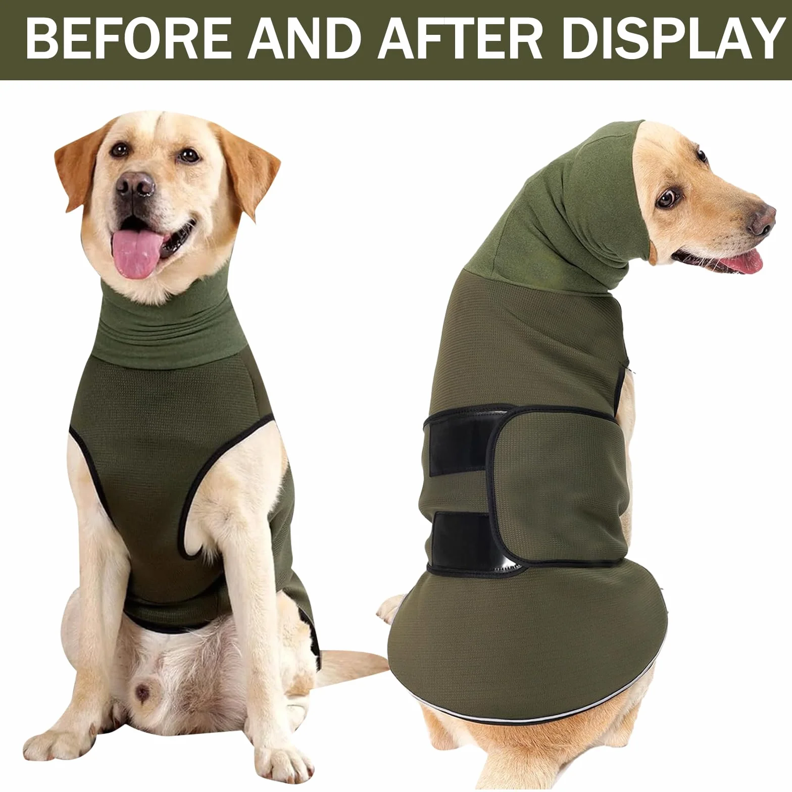 Cappotto Anti Ansia Cane Calmante Giacca Antistress Regolabile con Cappuccio