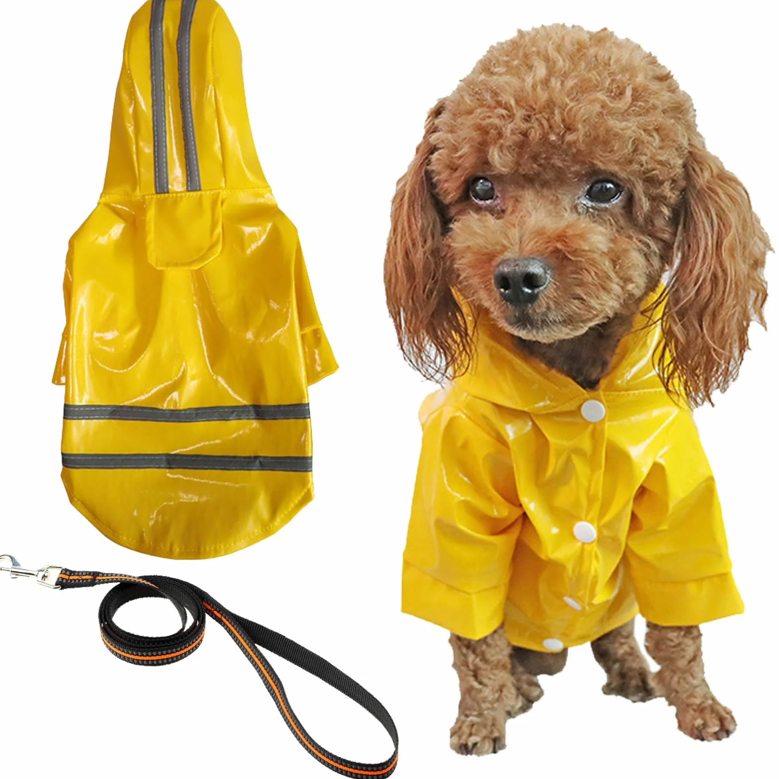 TYXHXTF Cappottino Catarifrangente per Cani Gatto, Impermeabile Cane, Ultraleggero Cappotto Per Cani Impermeabile, Cappotto Cane Antipioggia, Per Cani di Piccola Taglia