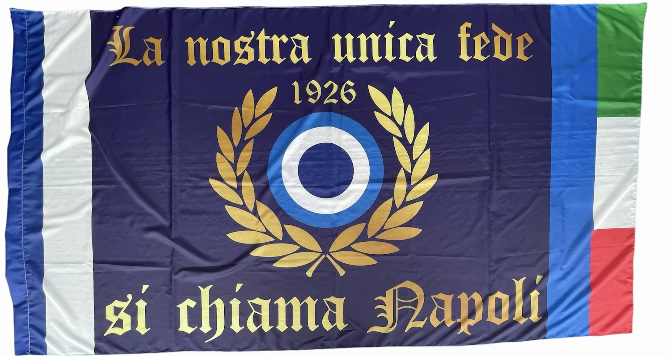 Bandiera Napoli 300x150 CM Striscione Forza napoli Campioni, Festa Scudetto, Maradona Diego Calcio, Innesto per Asta