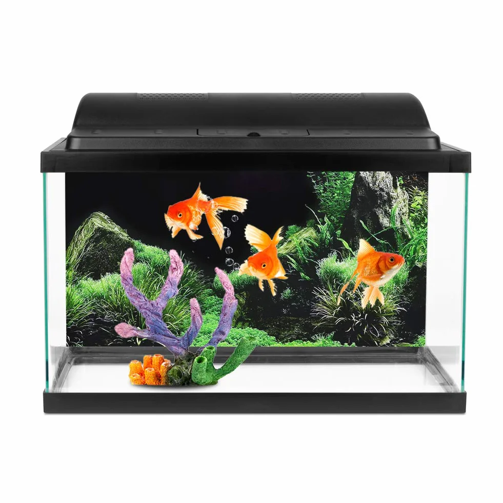 Buachois Adesivo per Acquario, Adesivo Decorativo per Acquario di Sfondo in PVC, Sfondo per Poster Adesivo per Pittura Subacquea in Erba(61 * 30cm)