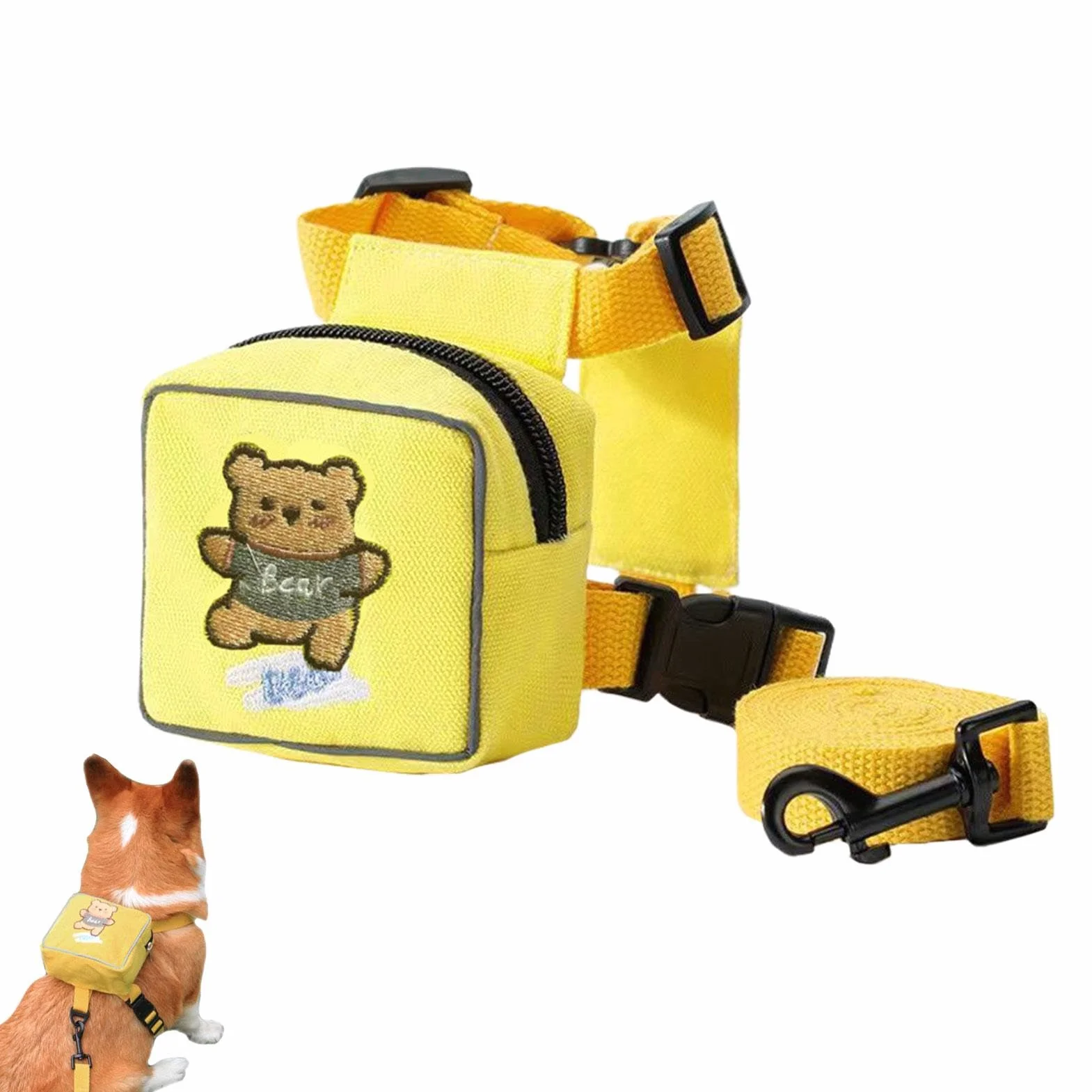Pettorina per cani con zaino – Twill – Zainetto per cani con guinzaglio – Grazioso zaino per gatti, sella colorata per cani, accessorio da viaggio per amici di famiglia o