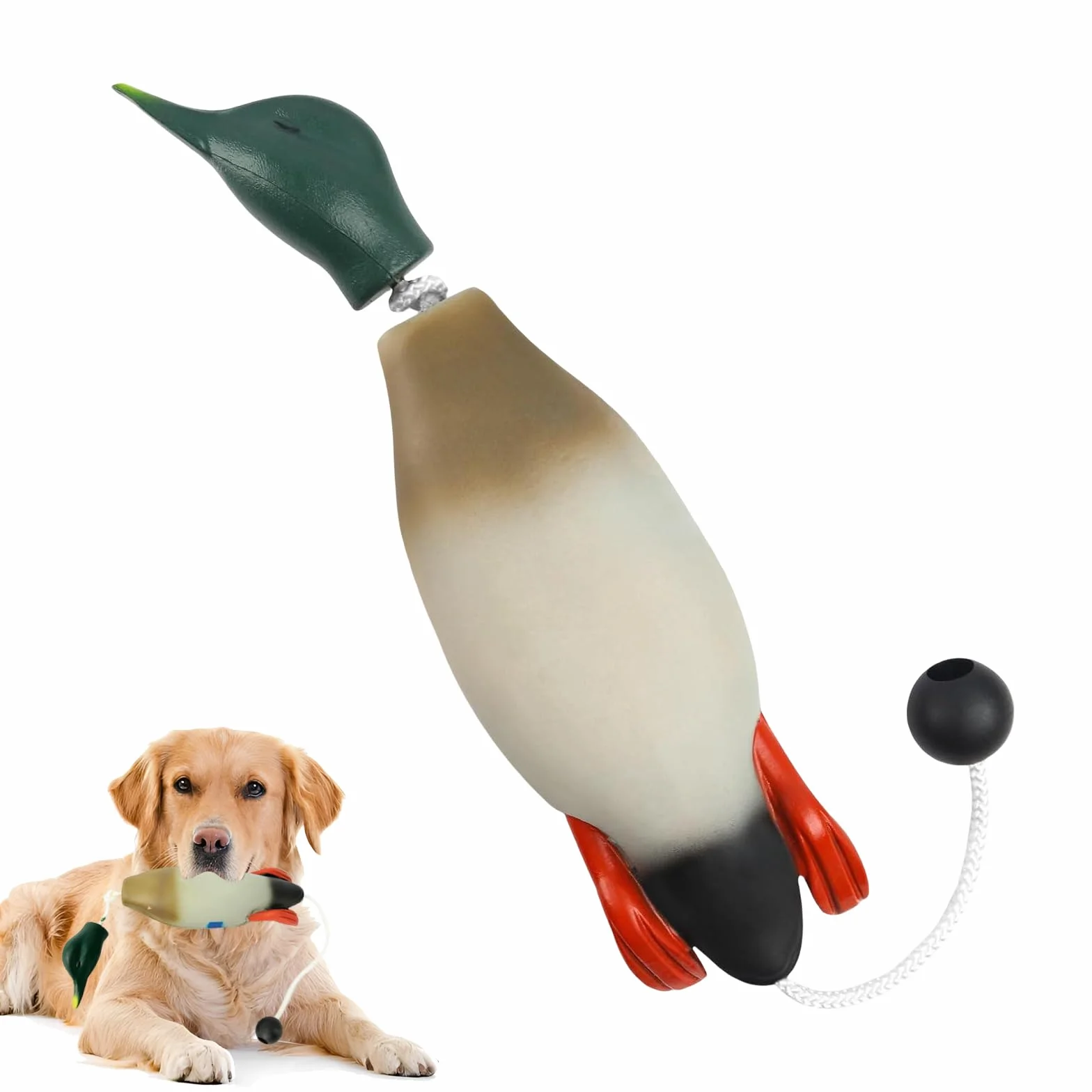 Dog Training Dummy,Dummy per Cani,Accessori per Cani da Caccia,Paraspruzzi Fittizio di Allenamento Cane,Gioco Galleggiante per Il Riporto e l'allenamento in Acqua (Anatra con Piedi)