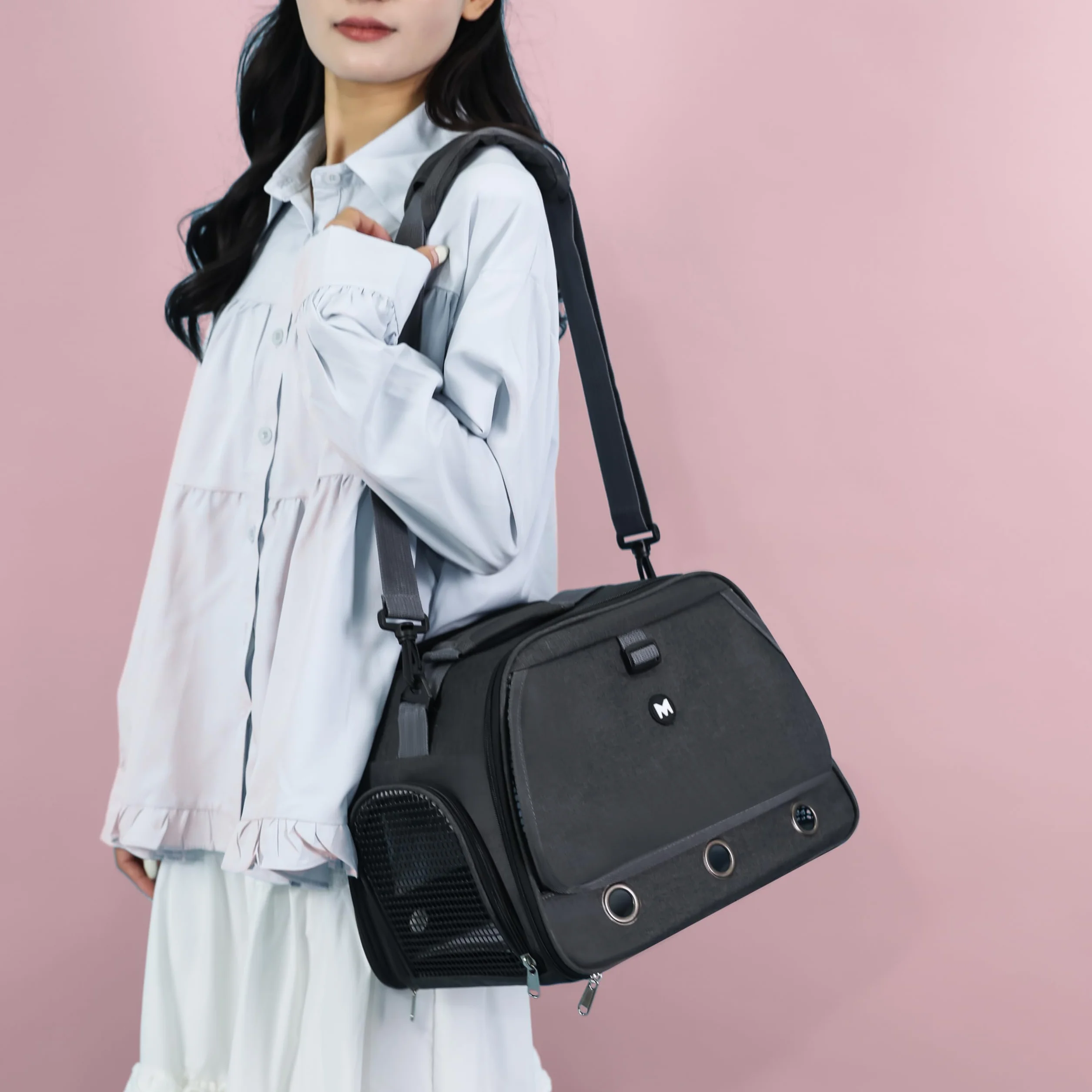 SOLAPOLLO Borsa per pappagalli, traspirante, per criceti, borsa da viaggio all'aperto, coniglio, riccio, uccello, borsa portatile (nero)
