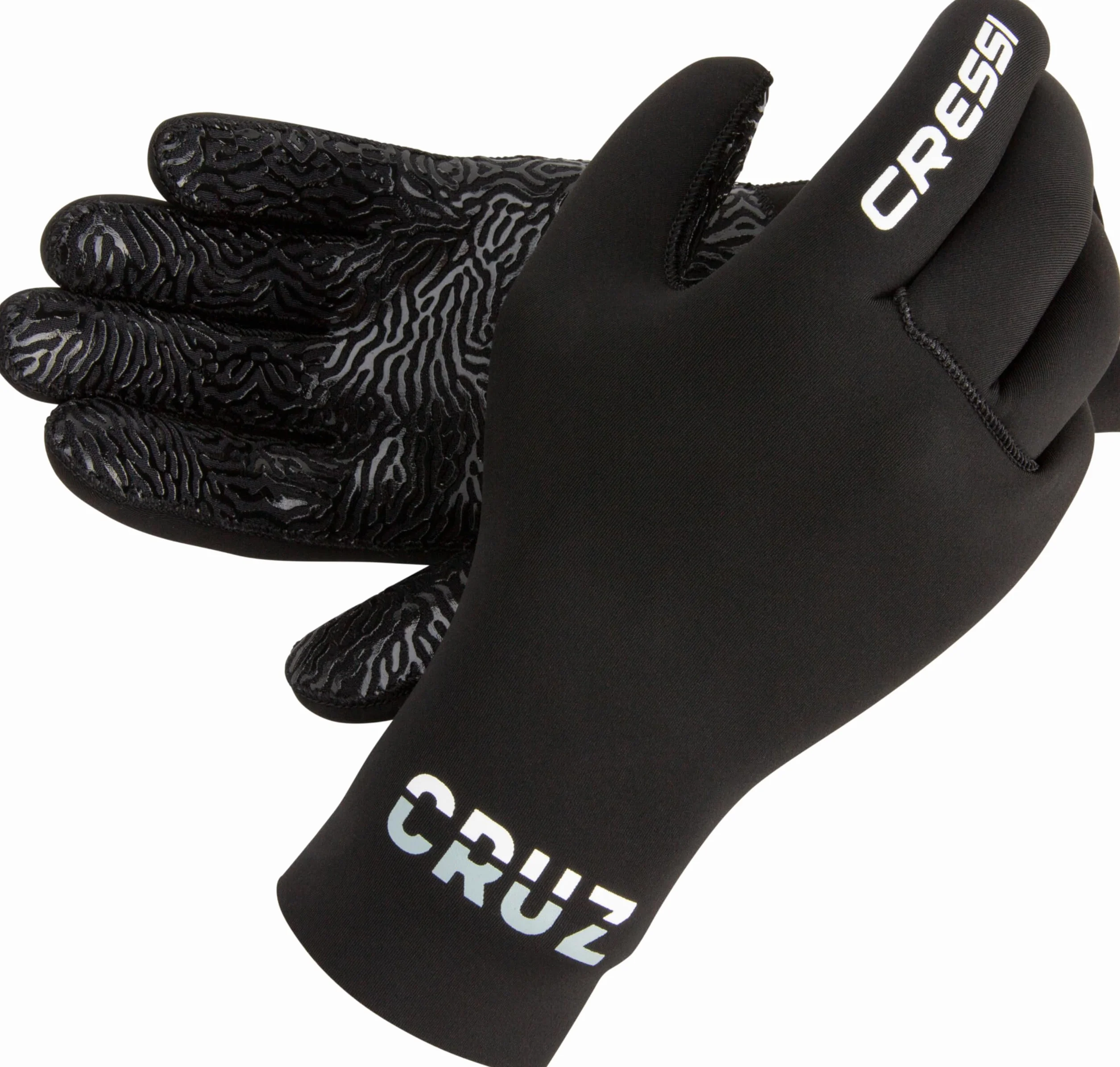CRESSI Cruz Gloves 3mm - Guanti per Immersione in Neoprene Nero 3mm Anti Slip Palm System, Adulto Unisex