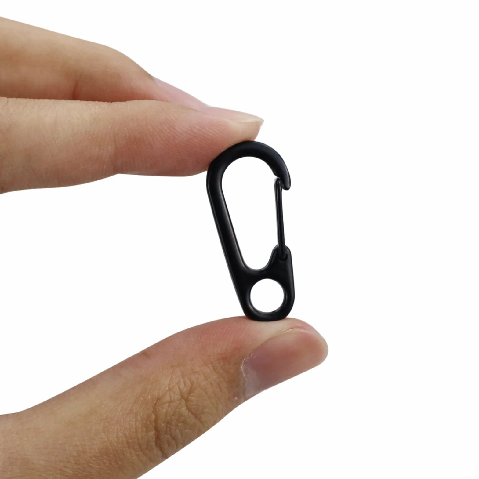 Moschettone Portachiavi 22 Mini Nero Zinco Ovale