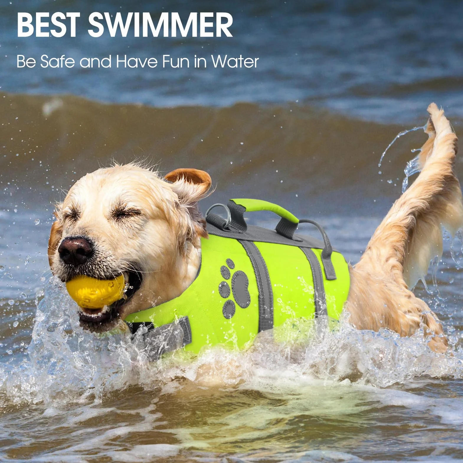 Queenmore Salvagente Cane Taglia Piccola Regolabile Riflettente Per Cani Piccoli Nuotare Kayak Paddleboarding (S, Verde)