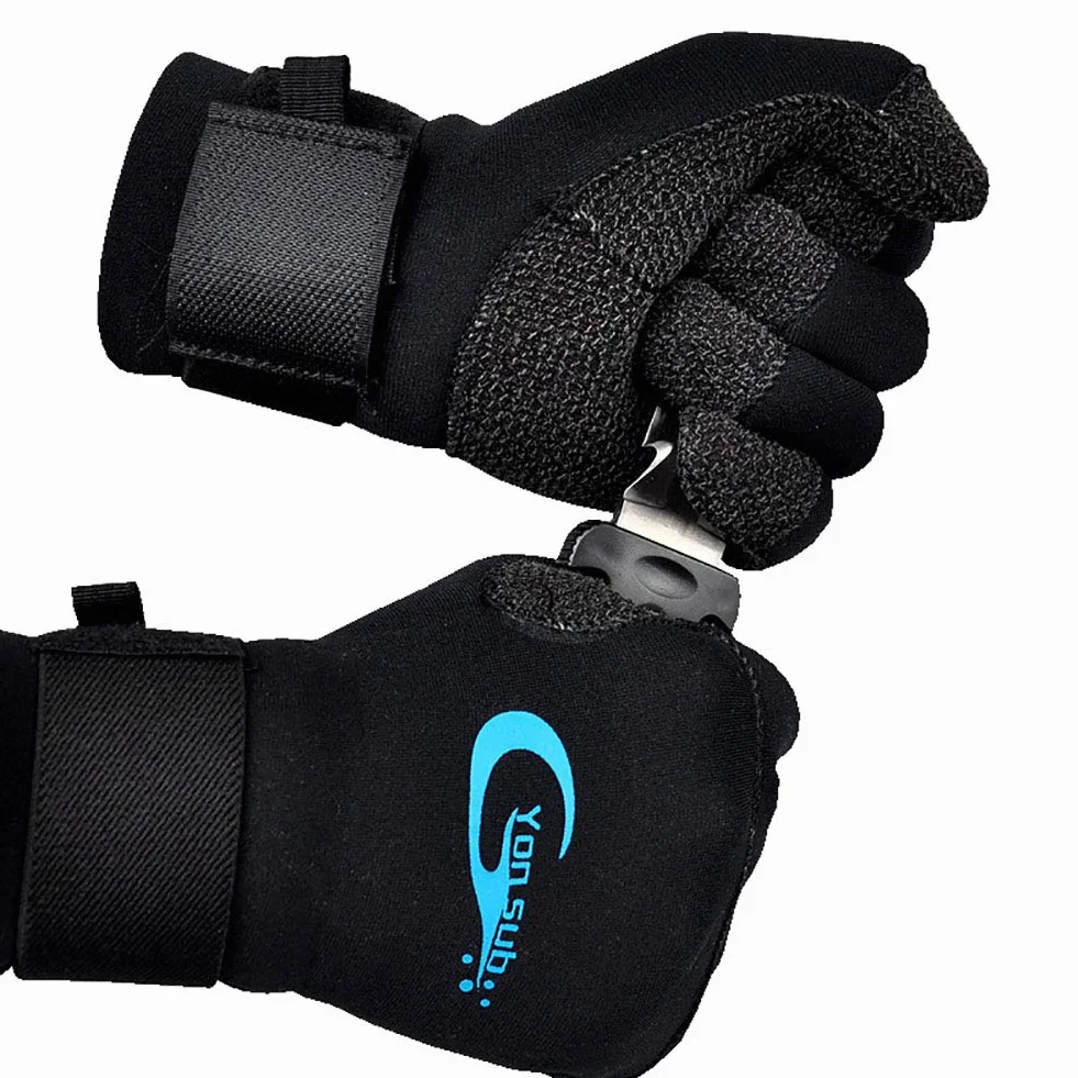 Guanti per muta subacquea da 3 mm, per caccia subacquea, antiscivolo, attrezzatura per pesca subacquea, guanti regolabili in neoprene per immersioni, L