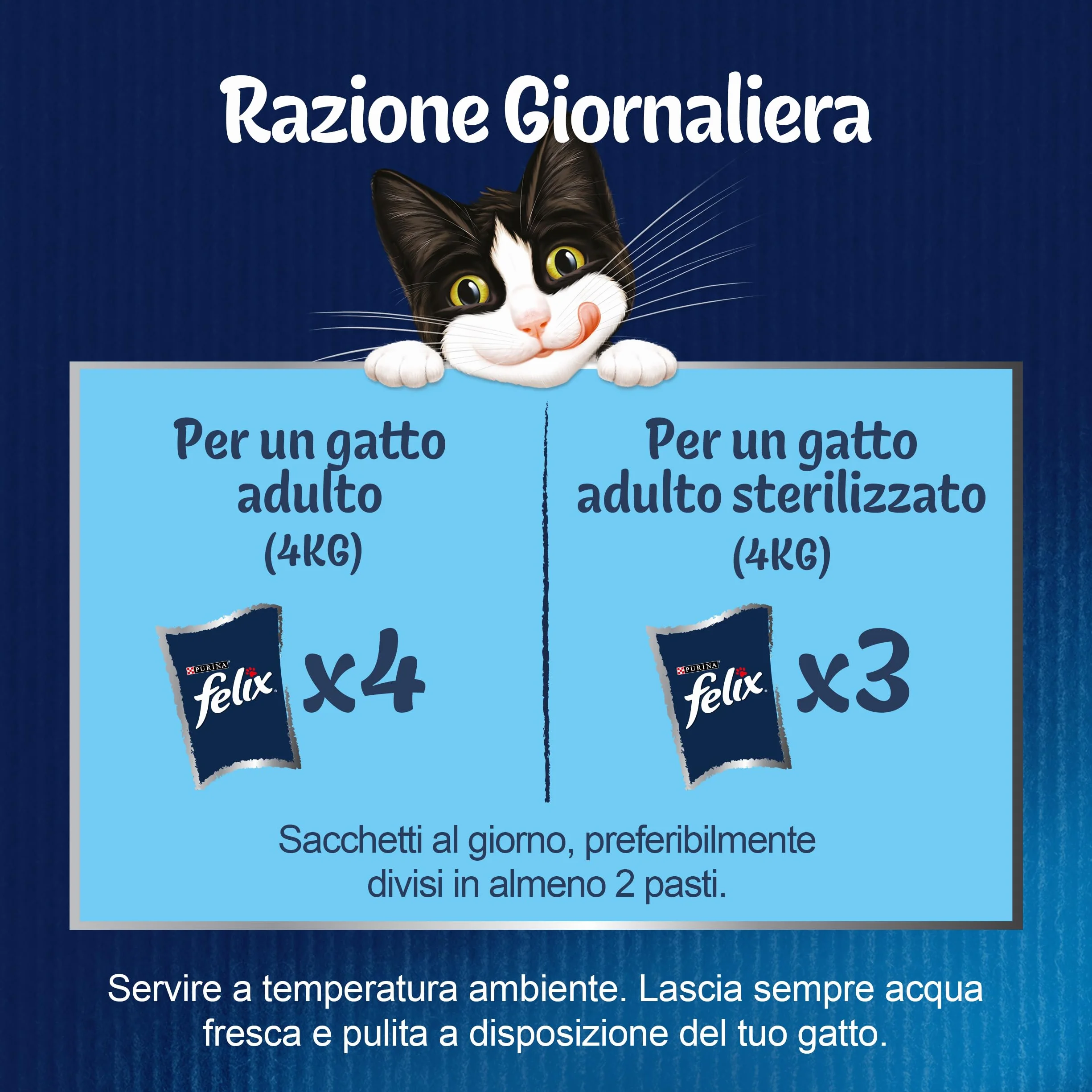 FELIX Le Ghiottonerie Cibo Umido Gatti Adulti Bocconcini in Gelatina con Manzo, Pollo, Merluzzo e Tonno - 80 Bustine da 85 g