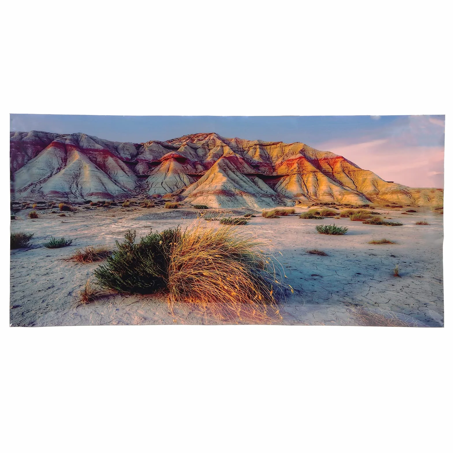 Poster per acquario con motivo di montagna e deserto, adesivo 3D in PVC, decorazione per sfondo di vasca per pesci, adesivo da parete impermeabile e resistente allo sbiadimento per (61*41 cm)
