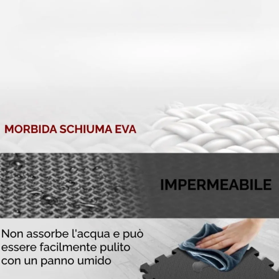 TAPPETO GOMMATO FITNESS 60 X 60 CM AD INCASTRO PUZZLE PAVIMENTO PALESTRA MATERASSINO ANTISCIVOLO TATAMI KARATE PAVIMENTO COMPONIBILE