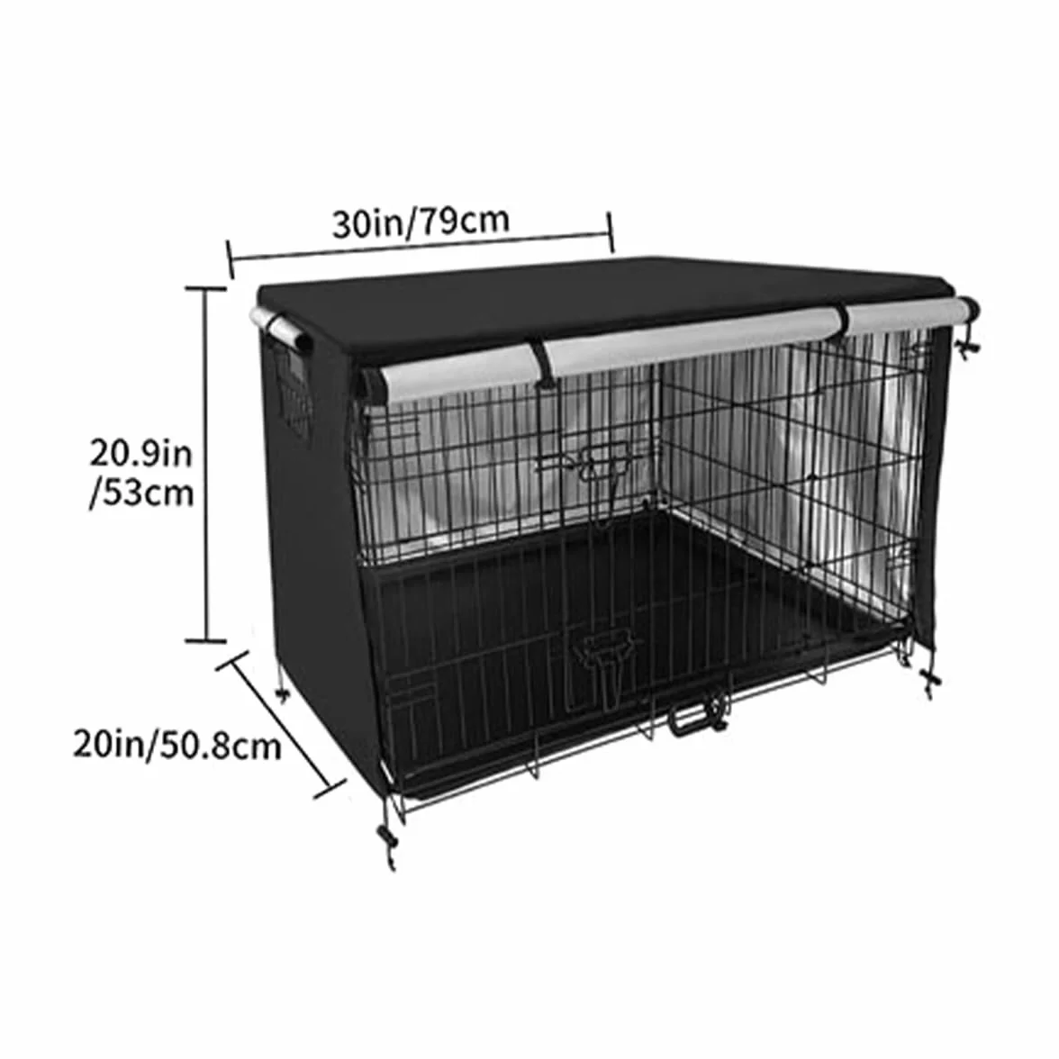 Trasportino per Cani Impermeabile 78,7 x 50,8 x 53,3 cm Nero