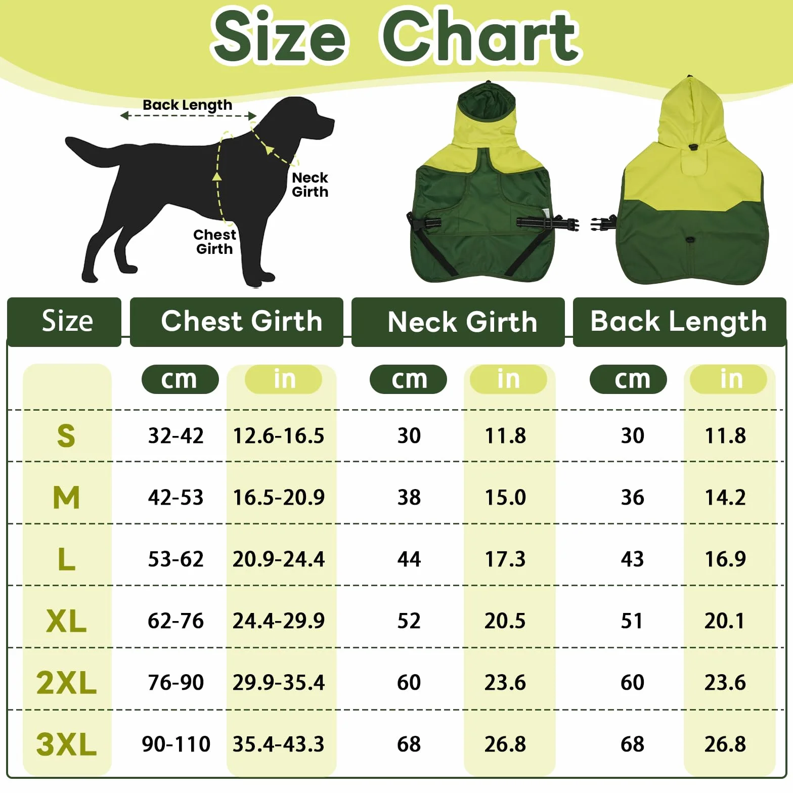 Impermeabile per Cani con Cappuccio, Poncho Impermeabile Mantella Pioggia Giacca Antipioggia Cani Felpa Impermeabile con Strisce Riflettenti(Verde, L)