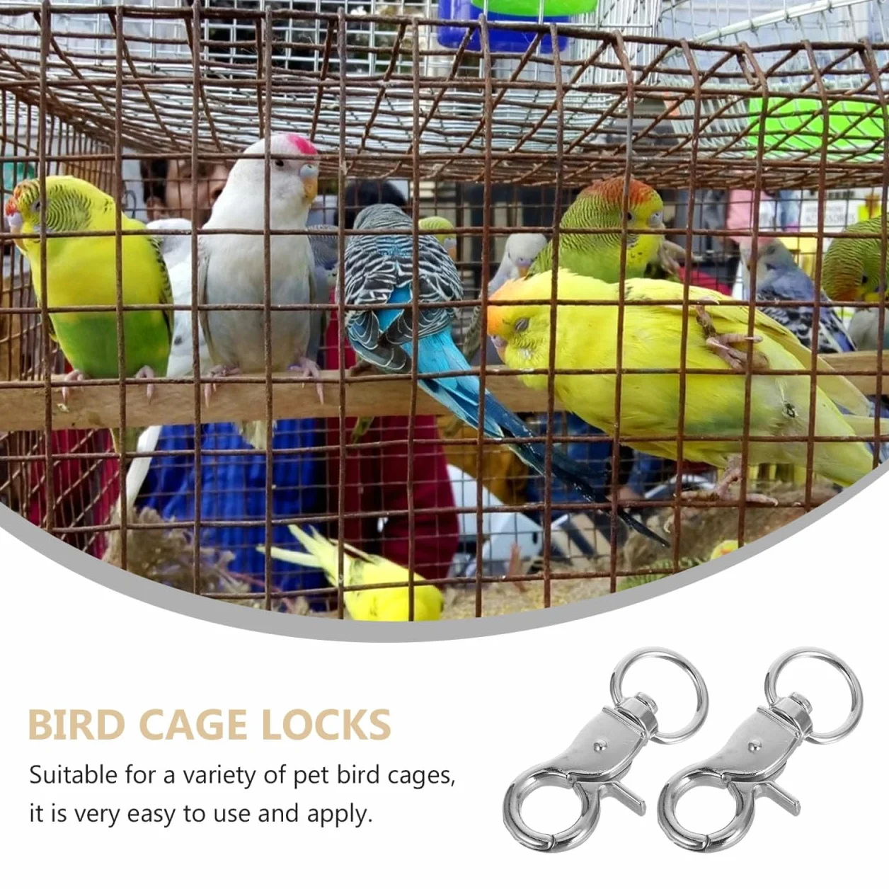 Beavorty 5 Pezzi Blocco Gabbia per Uccelli serrature per Porta di Gabbia di Coniglio Accessori per Uccelli per Gabbie chiusure di Aragosta Gancio Piccolo Lucchetto per Gabbia per Uccelli Pappagallo