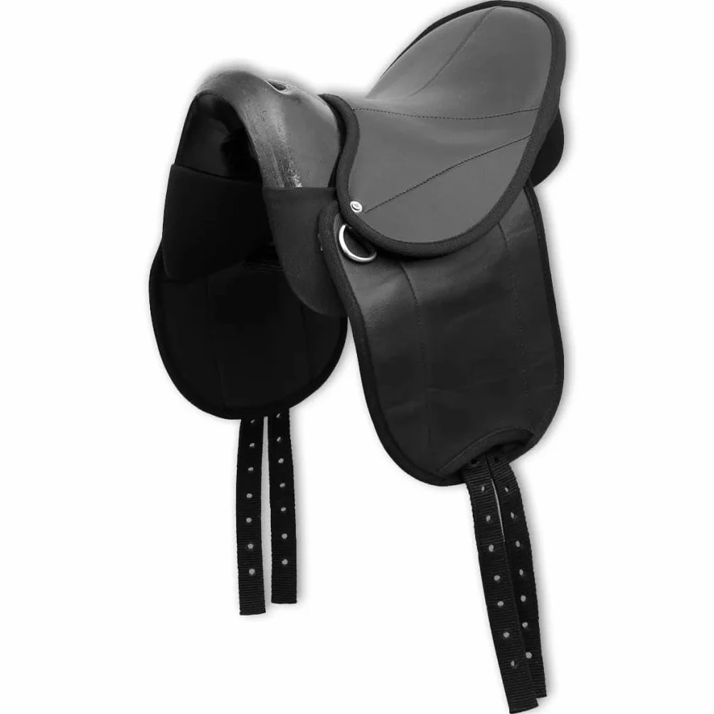 vidaXL Sella Pony 25,4 cm Equitazione Sottopancia Coperta Sedile Staffe Nero