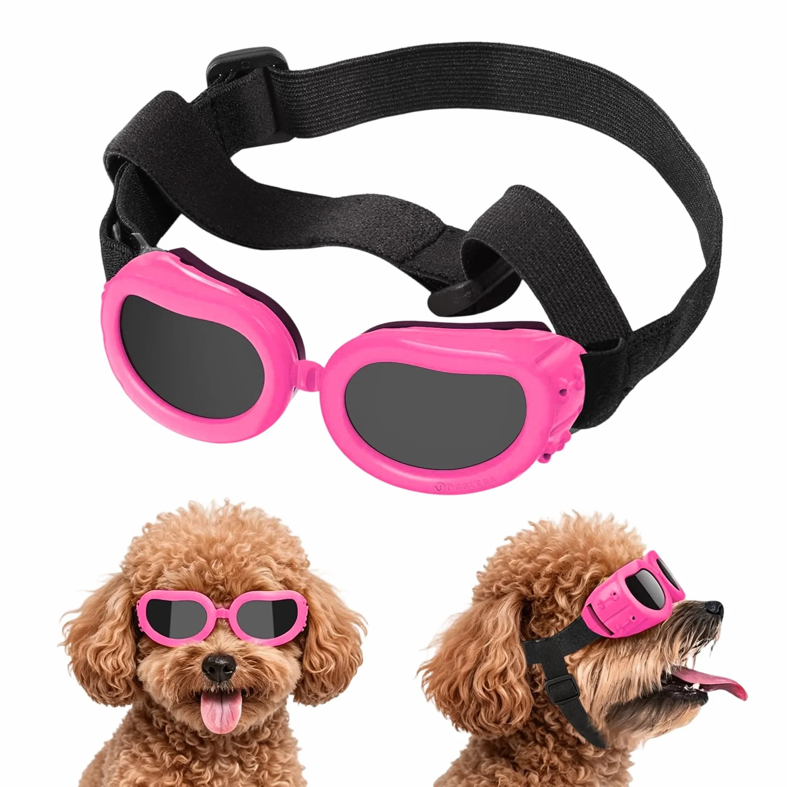 Occhiali da Sole per Cani Piccola Protezione UV Impermeabili Antivento Antiappannamento Rosa