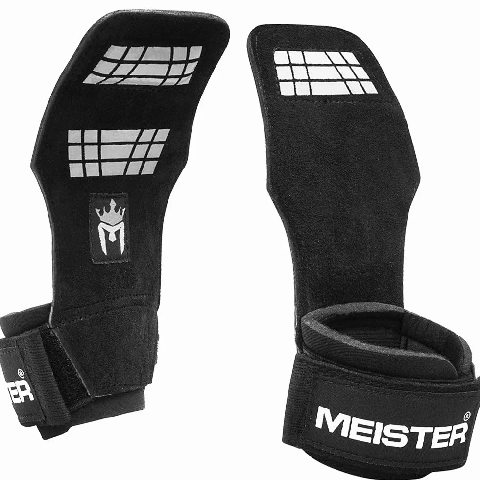 Meister Elite, guanti per sollevamento pesi, in pelle con imbottitura in gel, 1 paio