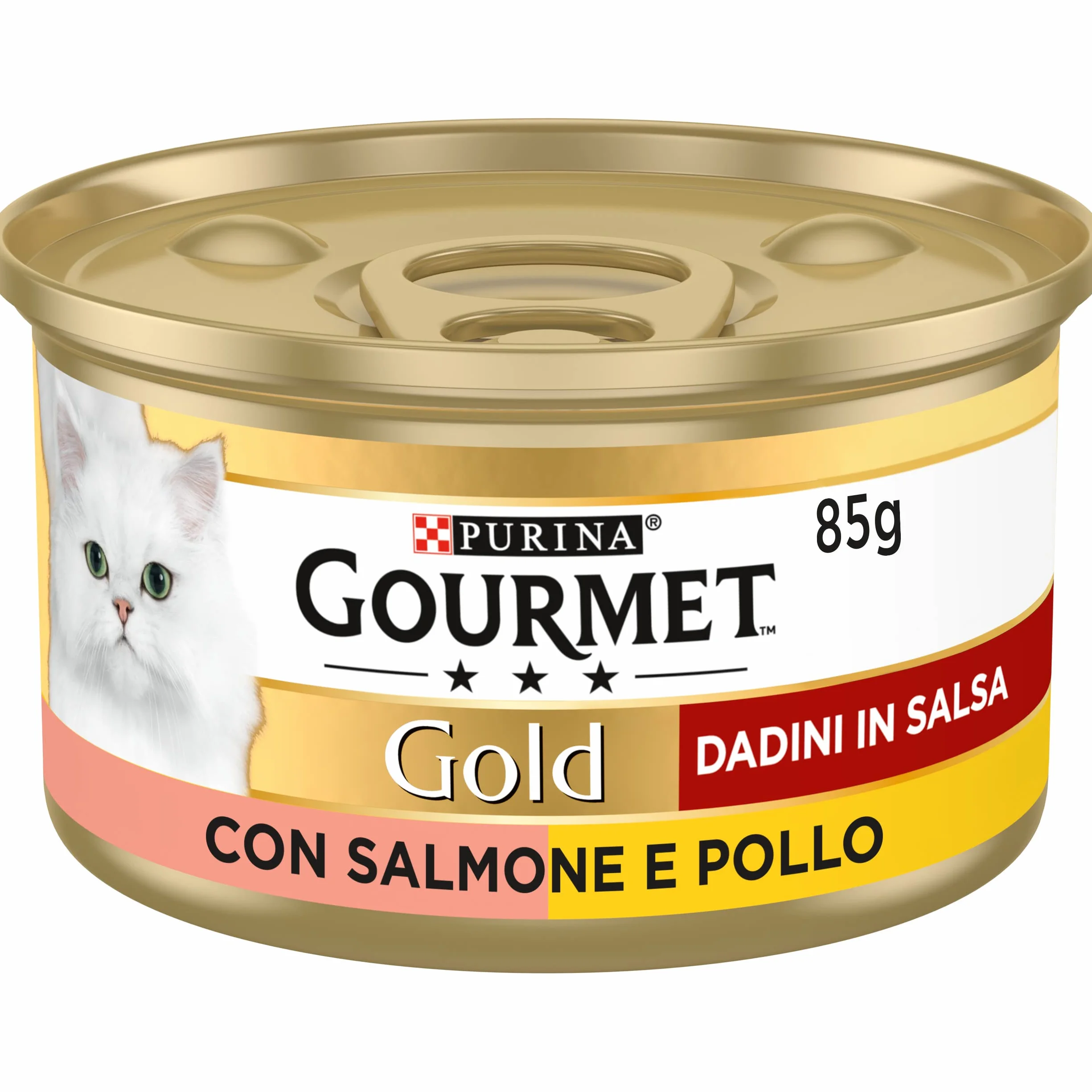 Purina Gourmet Gold Umido Gatto dadini in Salsa con Salmone e Pollo - 24 Lattine da 85 g Ciascuna (confezione da 24 X 85 g)