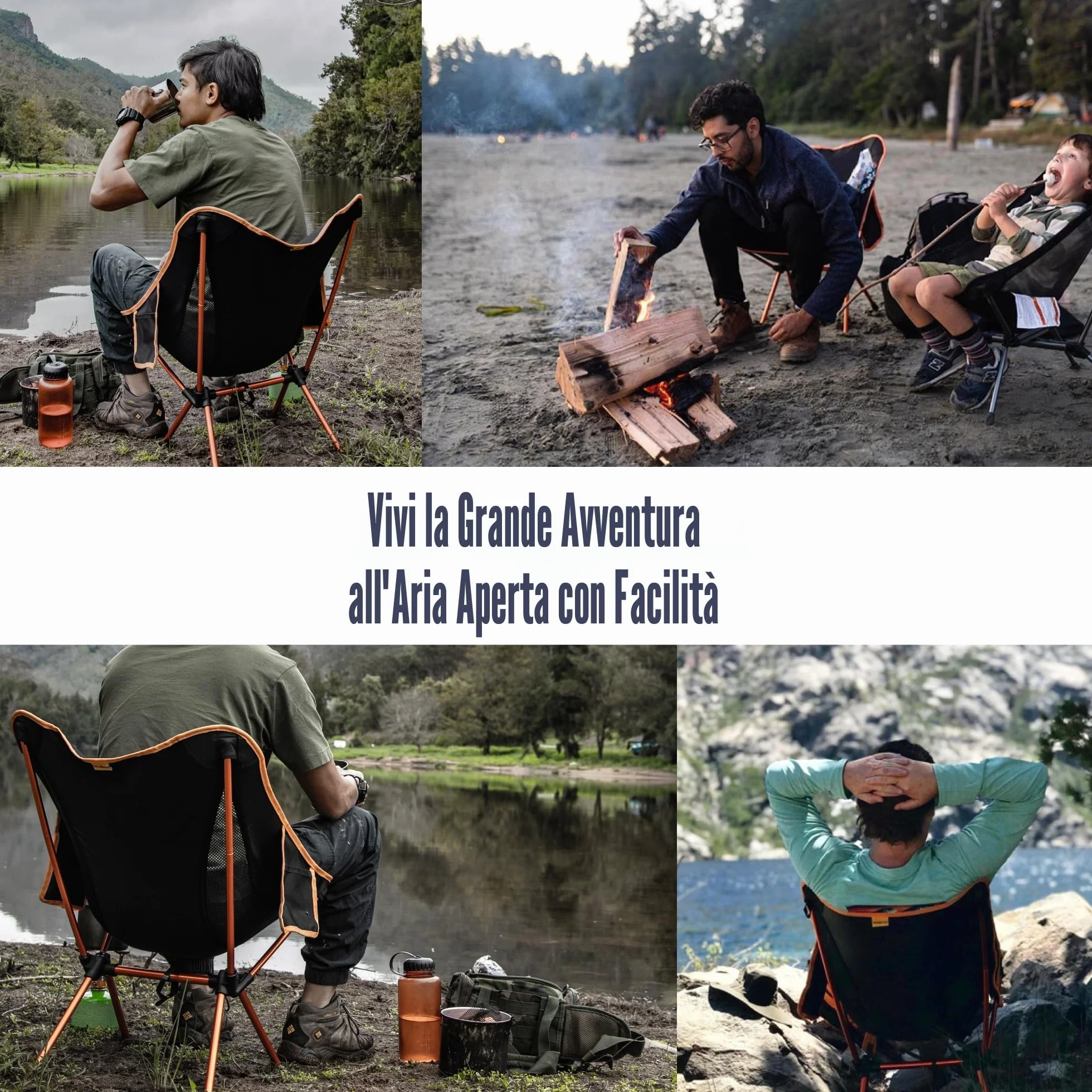 TREKOLOGY Sedia Pieghevole Portatile Ultraleggera (Meno di 1 kg) con Poggiapiedi Estraibile – Sedia da Campeggio Compatta 135kg per Trekking, Pesca, Spiaggia