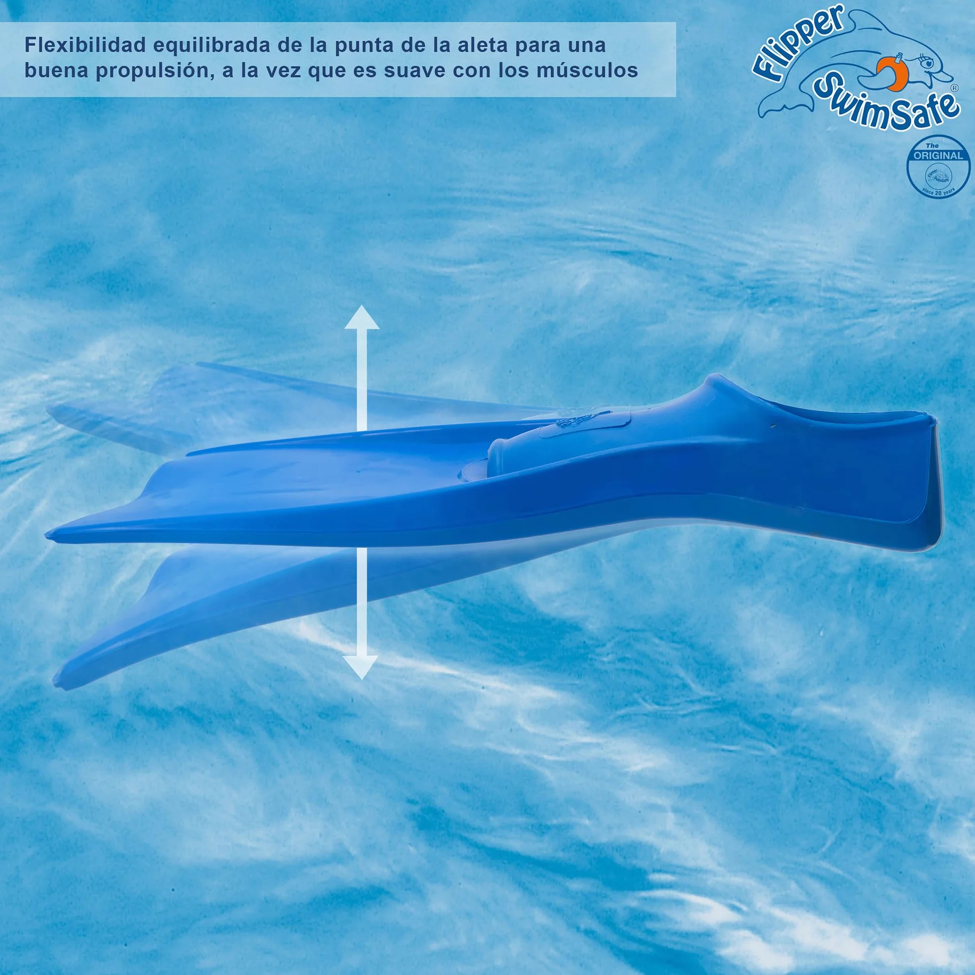 Flipper SwimSafe Pinne da Nuoto per Bambini e Adolescenti in Gomma Naturale Blu o Arancione