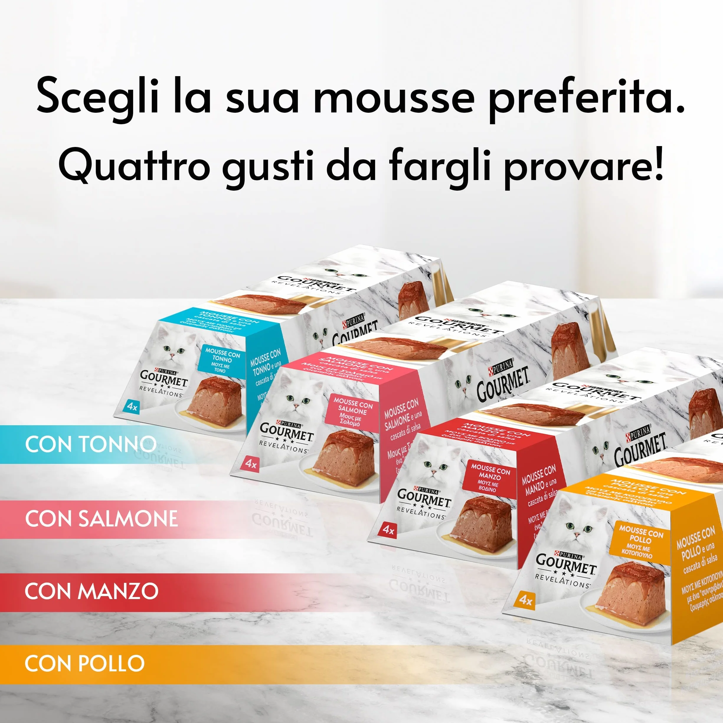 GOURMET Revelations Cibo Umido per Gatti Adulti Mousse con Pollo 24x57g