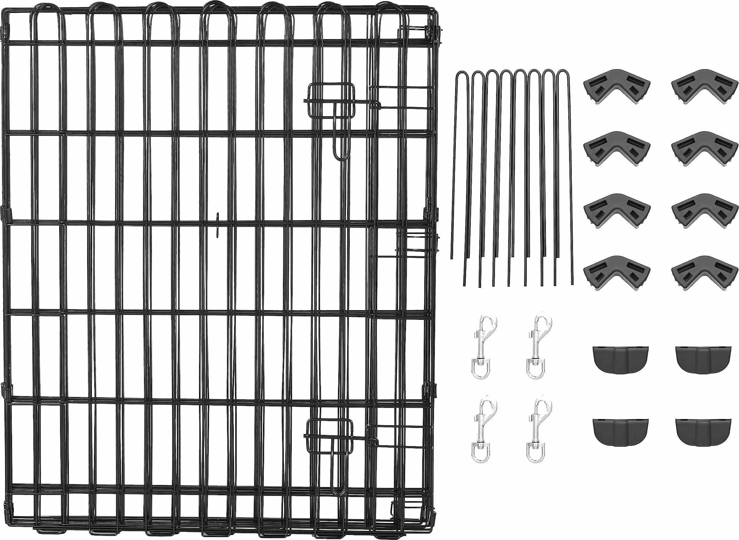Amazon Basics Recinto Pieghevole in Metallo per Cani, 152.4 x 152.4 x 76.2 cm, Nero