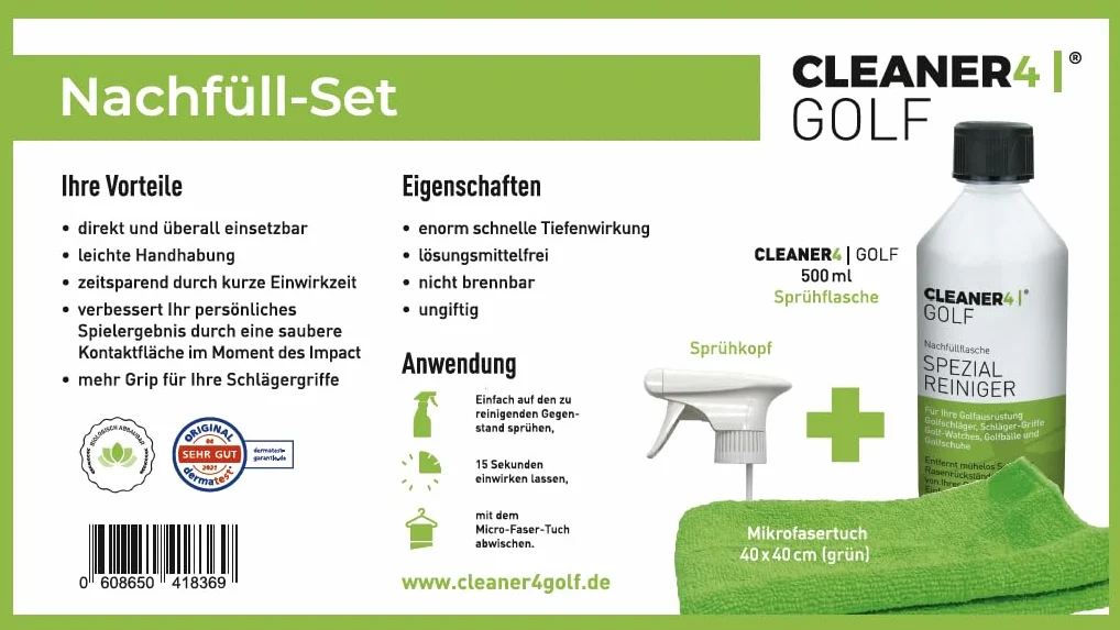 Golf Cleaner Set Regalo 150 ML + Bag + Panno di Pulizia per Mazze e Attrezzature