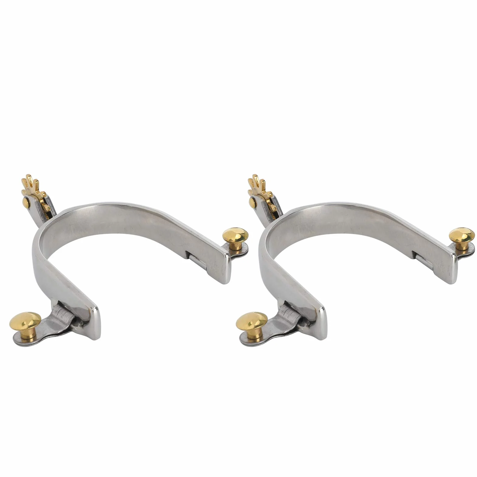 Robusti Speroni di Cavallo in Acciaio Inossidabile, Americani Spri da Cowboy, Progettati per Durata, Comodo Pulsante di Swing in Ottone, Design Elegante e Versatile, Stivali da Equitazione Unisex