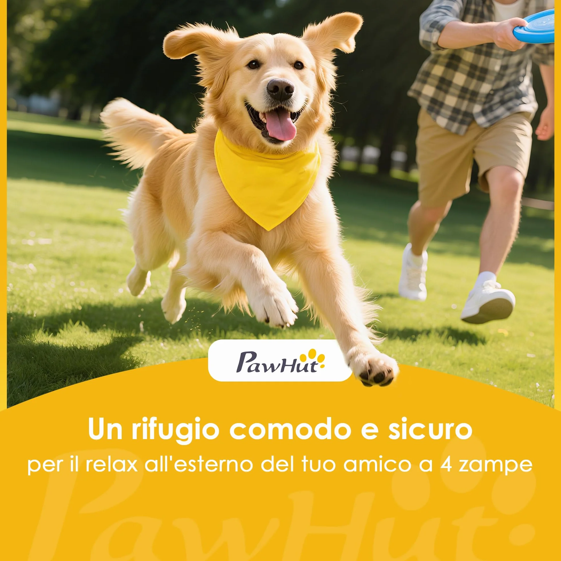 PawHut Kennel Gabbia per Cani da Esterno Grande, Recinto con Tetto Anti-UV Impermeabile, Porta Reversibile, Acciaio Zincato, 230x230x170cm, Argento