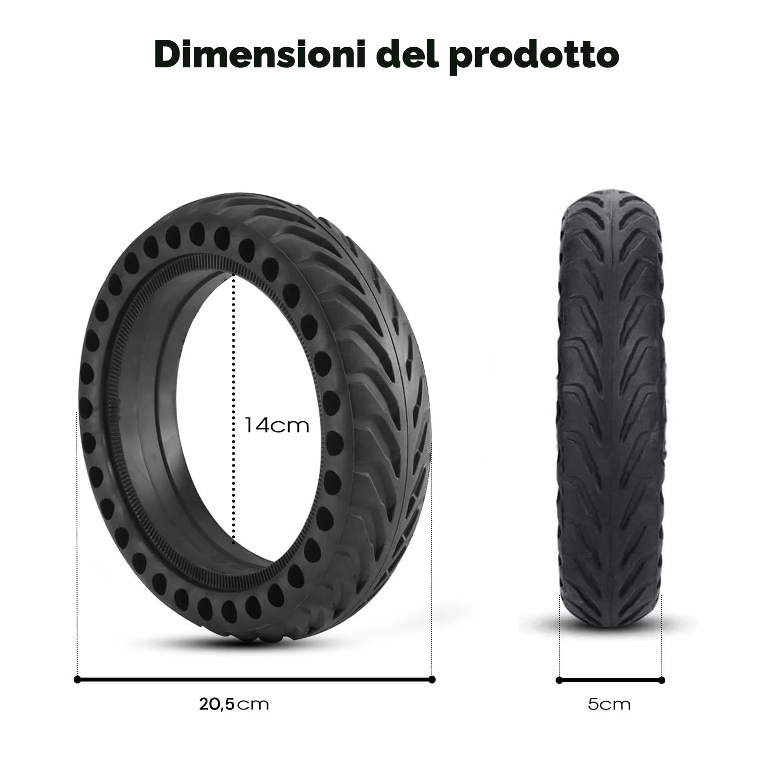 Pneumatico Monopattino Elettrico Antiforatura 8 1/2 Xiaomi M365 Mi PRO 2 1S Cecotec 8,5 Pollici