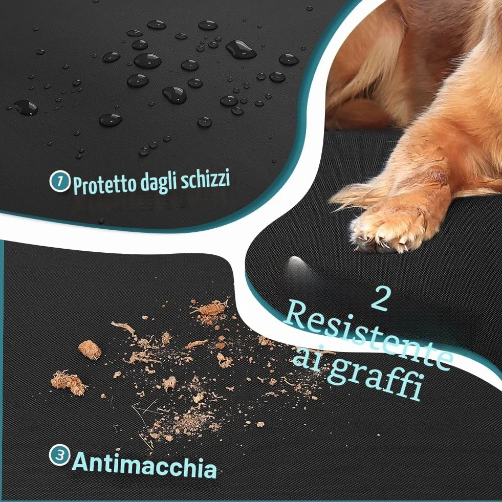 KYG Telo Auto per Cani Universale Impermeabile e Resistente Telo Bagagliaio Auto con Protezione Laterale Telo Cane Auto Bagagliaio Facile da Pulire per Auto, SUV e Camion, 185 * 105 * 38cm - Nero