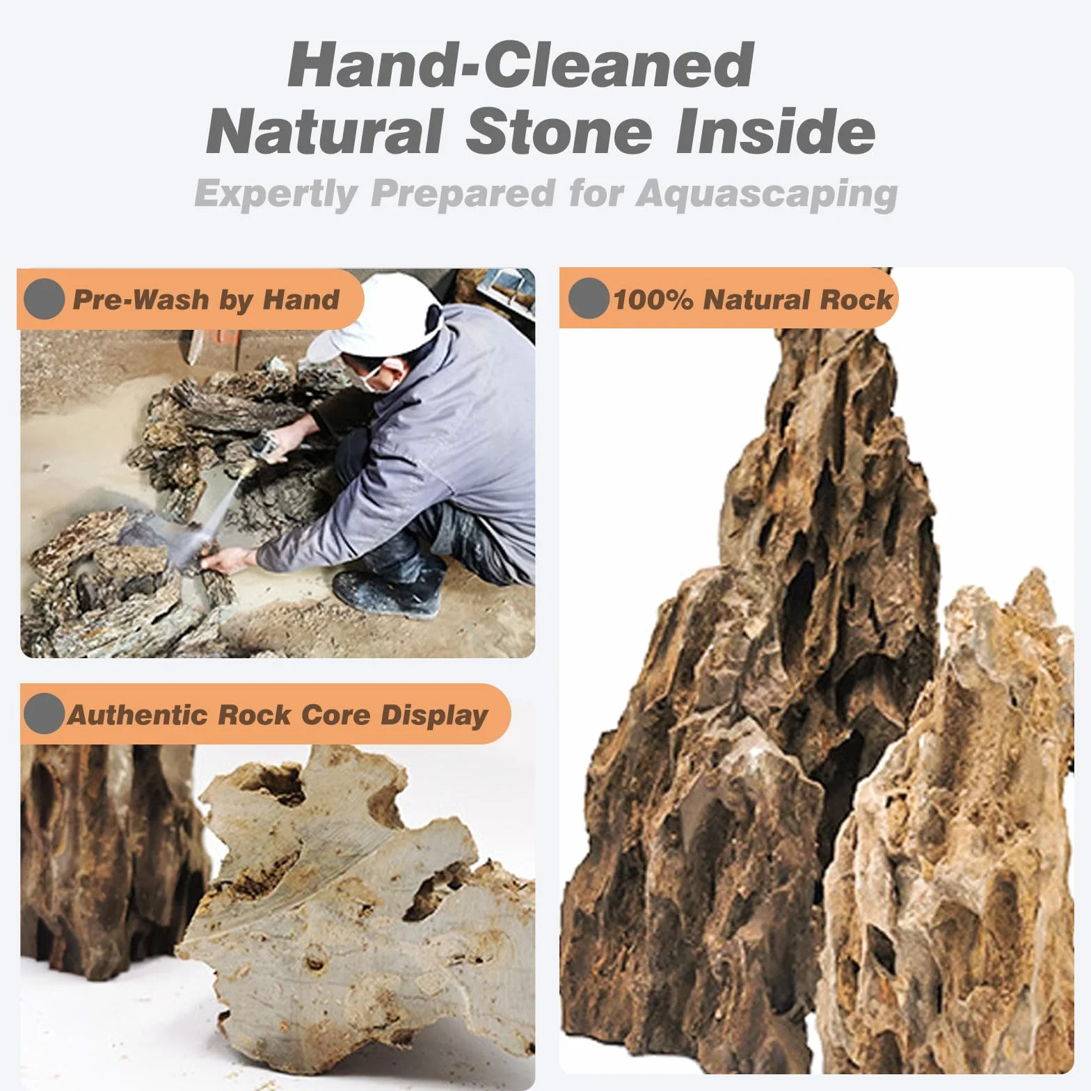 Unocho Rocce Naturali Dragon Stone Seiryu 9kg Pietre per Acquario Aquascaping Decorazione Paesaggio Modello Paludario Habitat per Anfibi(5-20cm)