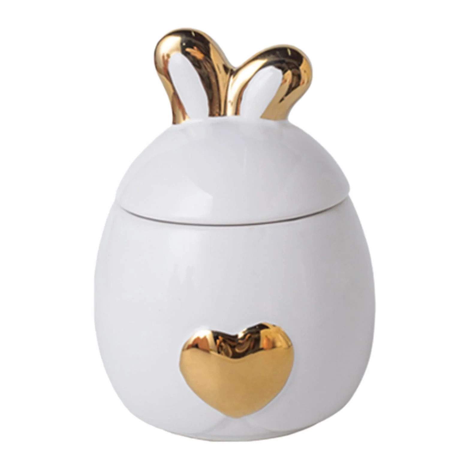 Urne commemorative per animali domestici in ceramica a forma di orecchio di coniglio, realizzate a mano, sigillate, per ceneri, funerali, funerali e bara per animali domestici (bianco, 440 ml