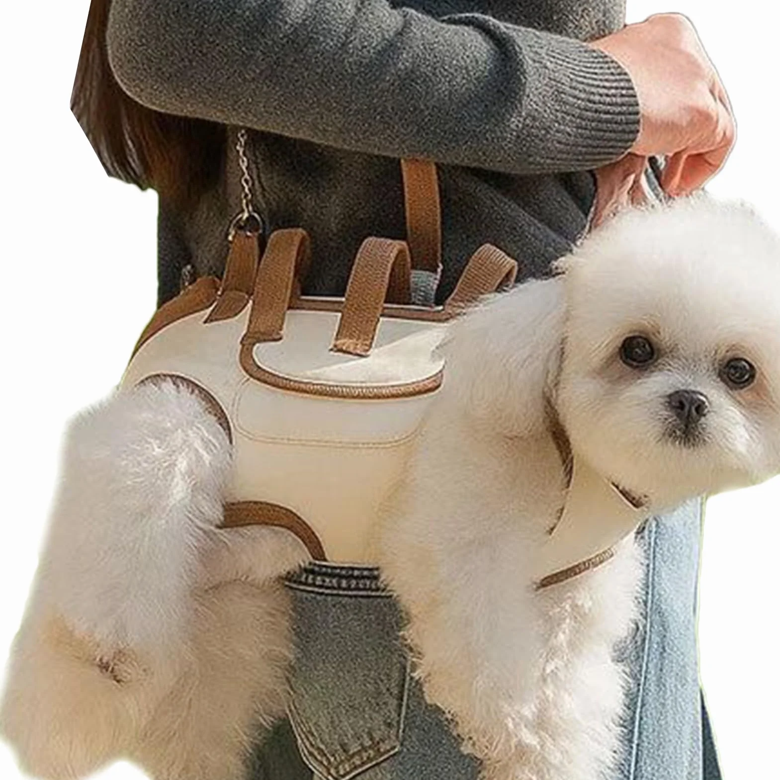 Fascia Porta Cani,Per Cani Piccoli Con Tasca | Borsa Regolabile Sgancio Rapido Zaino Traspirante Per Viaggi Trekking Bici Aereo