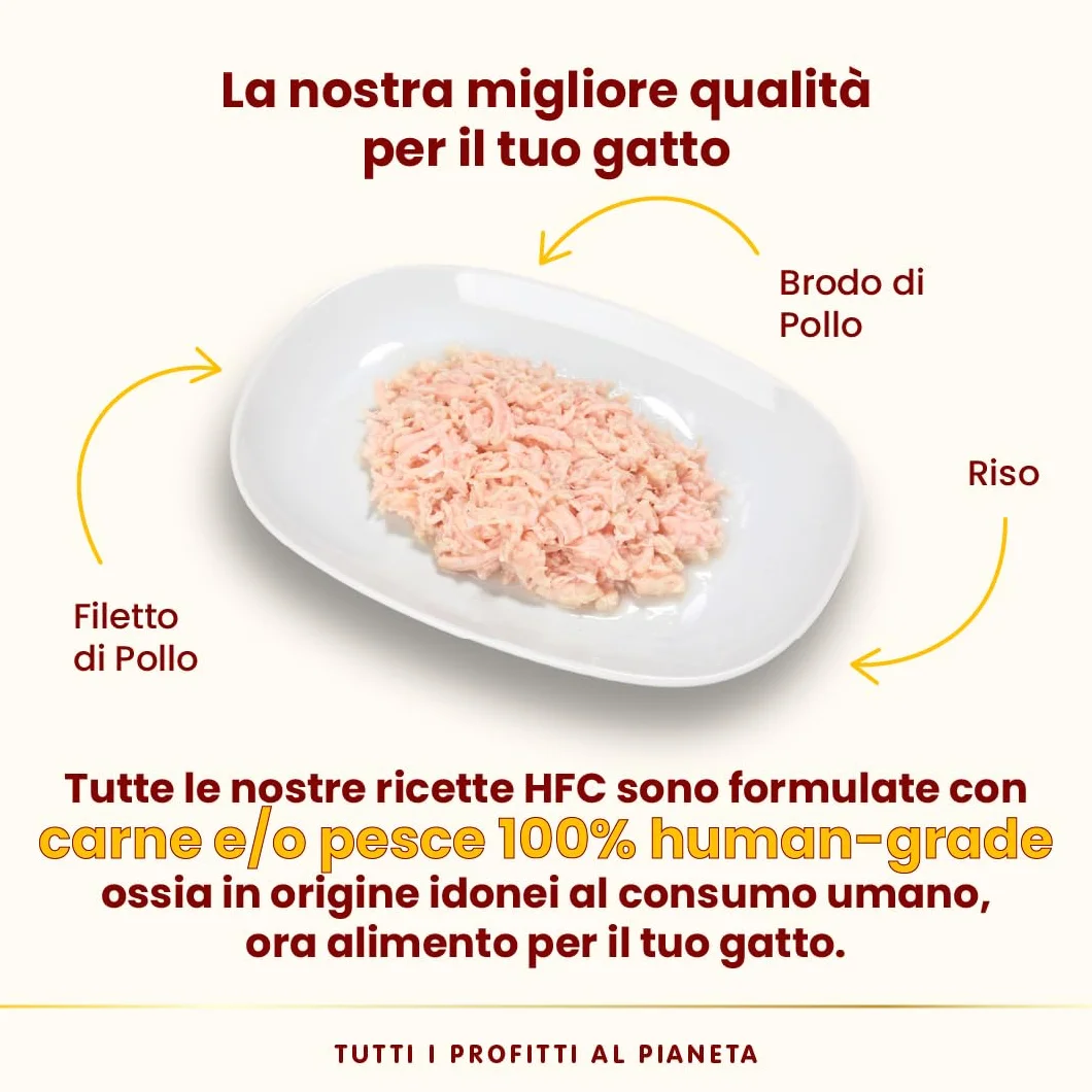 Almo Nature HFC Natural Alimento Umido per Gatti - Filetto di Pollo - Confezione da 420 g (6 x 70 g)