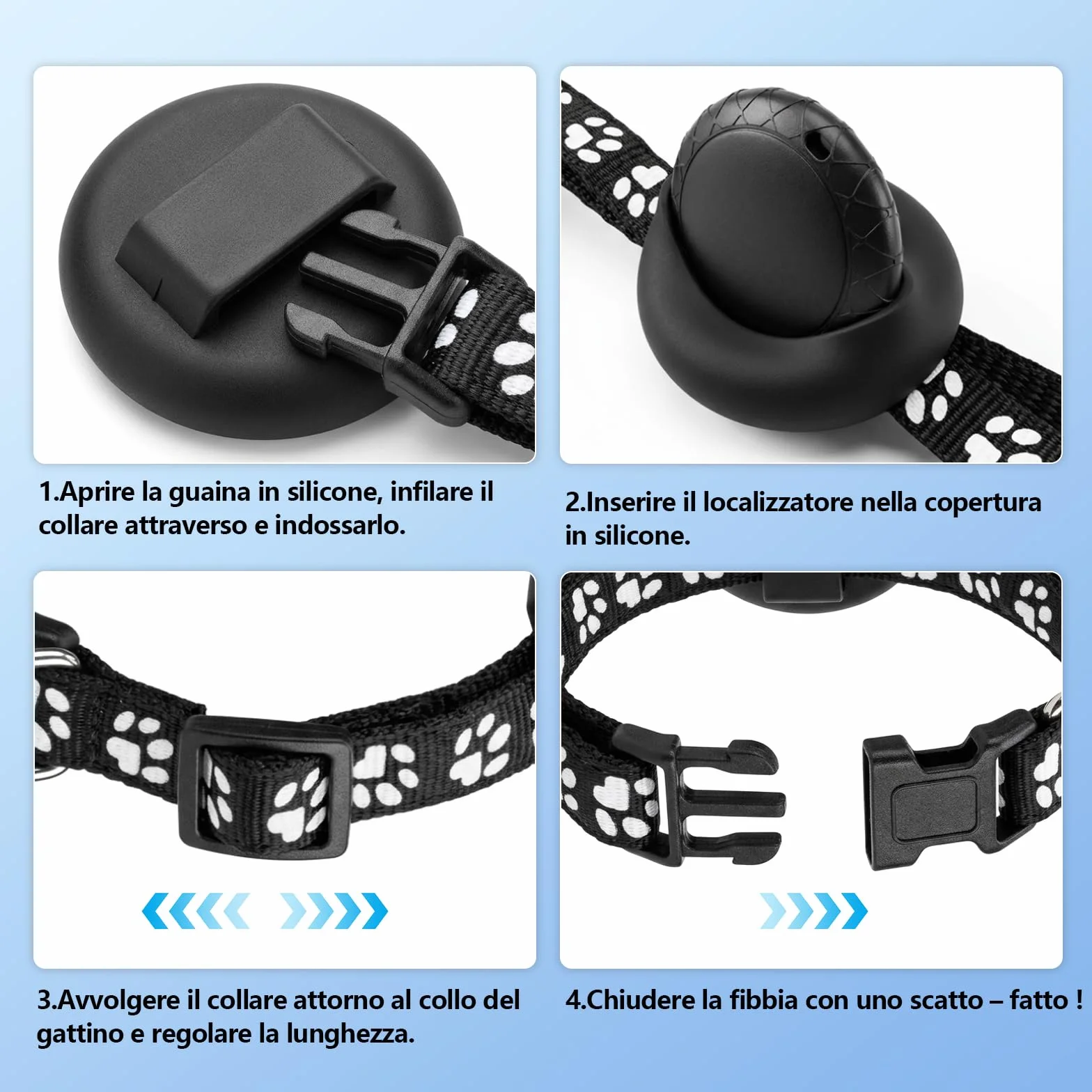 Collare GPS Gatto, Localizzatori GPS per Cani e Gatto, GPS per Cani Compatibile con iOS e Android, Nessun Abbonamento, Posizionamento Globale in Tempo Reale, per Animale Domestico, Impermeabile IPX6