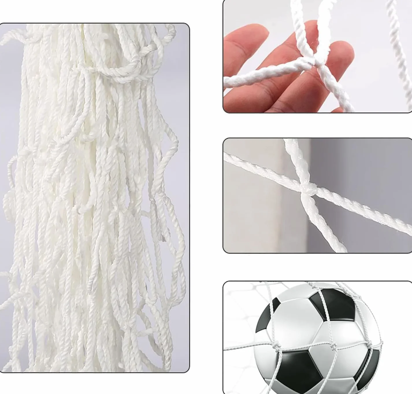 Rete da Calcio 3x2 m Rete di Sostituzione della Porta da Calcio in Fibra di Polipropilene Facile Installazione per Allenamento di Partite Sportive