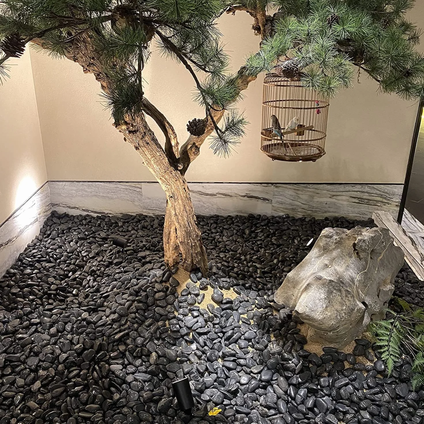 LATERN 1KG Ciottoli Naturali, Pietre di Fiume Lucidate Nere Ciottoli Decorativi Rocce di Fiume per Piante di Bambù, Acquario, Riempitivi per Vasi, Giardino delle Fate, Decorazioni per Acquari