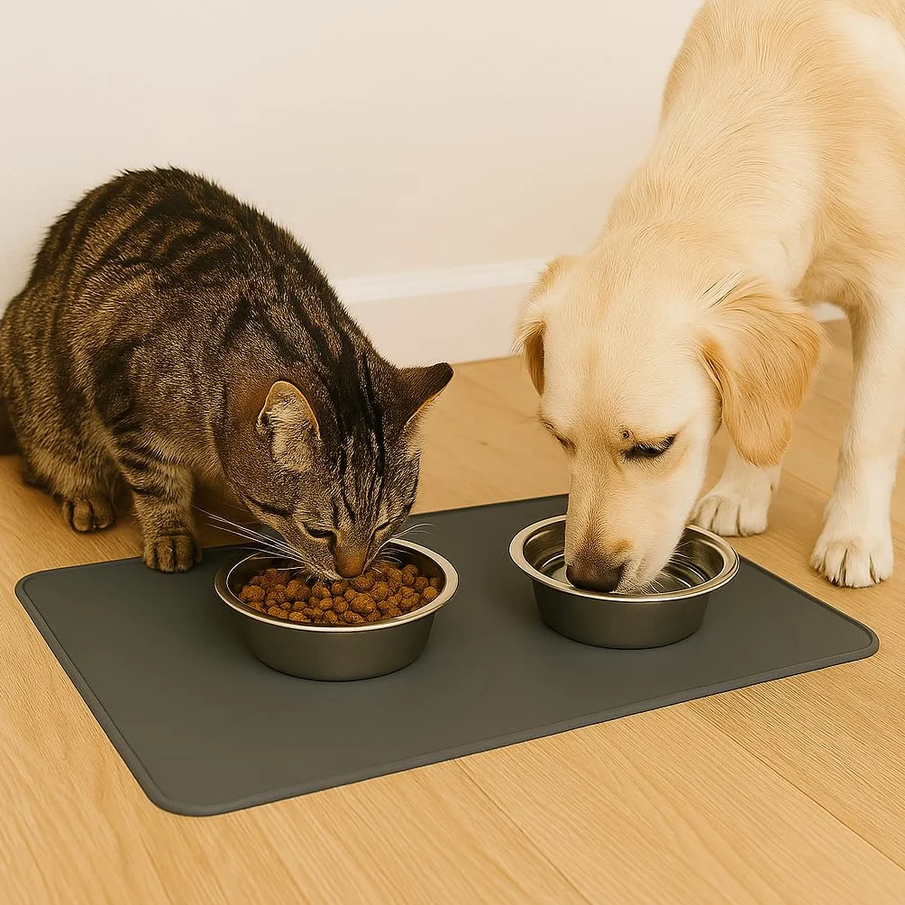 PARENCE.- tappetino antiscivolo per cane e gatto - tappetino protettivo 30x40 cm per cibo e acqua - impermeabile, facile da pulire, ideale per pavimenti puliti e asciutti