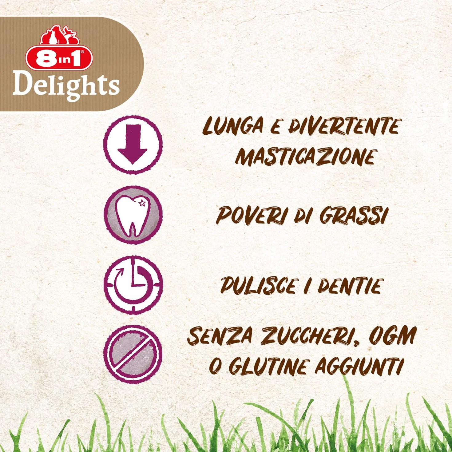 8in1 Delights Duck Spirals - Snack masticabile sano per cani, carne di anatra di alta qualità avvolta in pelle di manzo, 6 pezzi