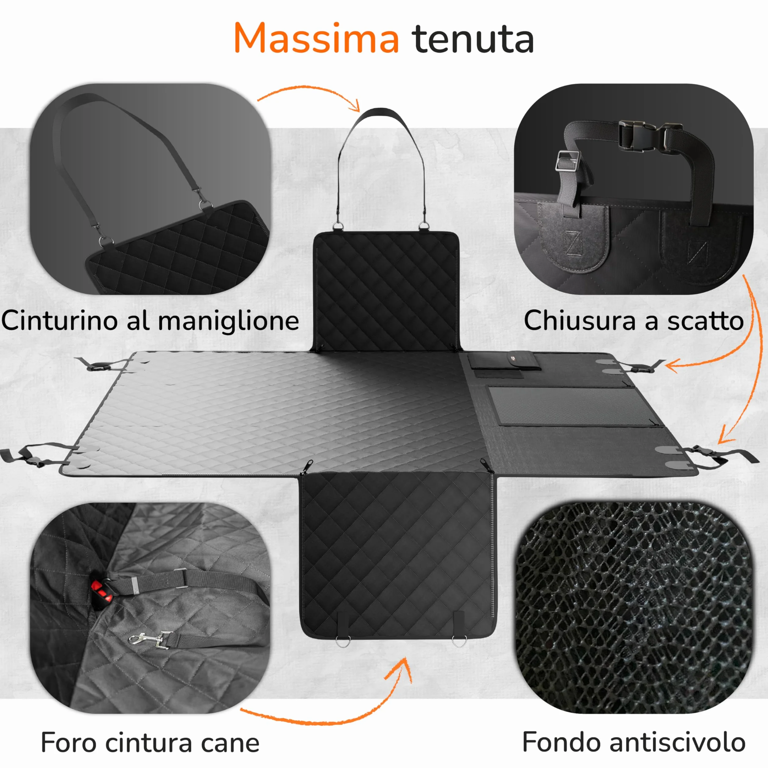 Upgrade4cars Telo Sedile Posteriore per Cani Universale Impermeabile e Antiscivolo Accessori Auto Cane Durevole